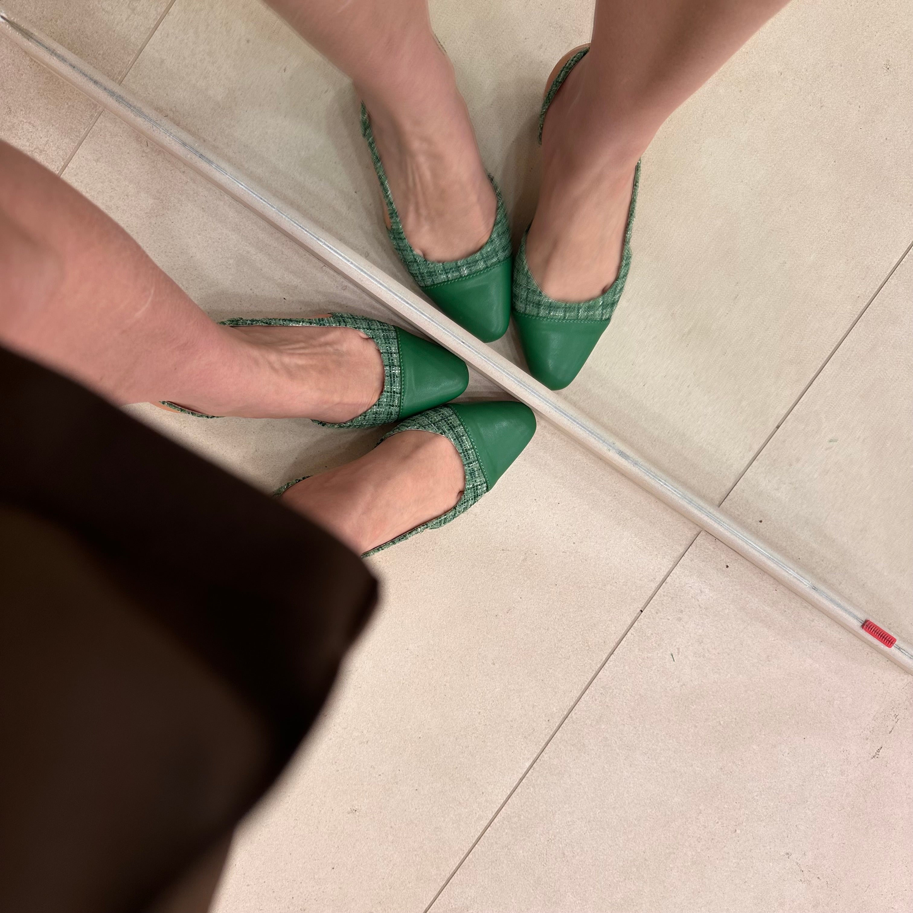 Slingback tweed verde