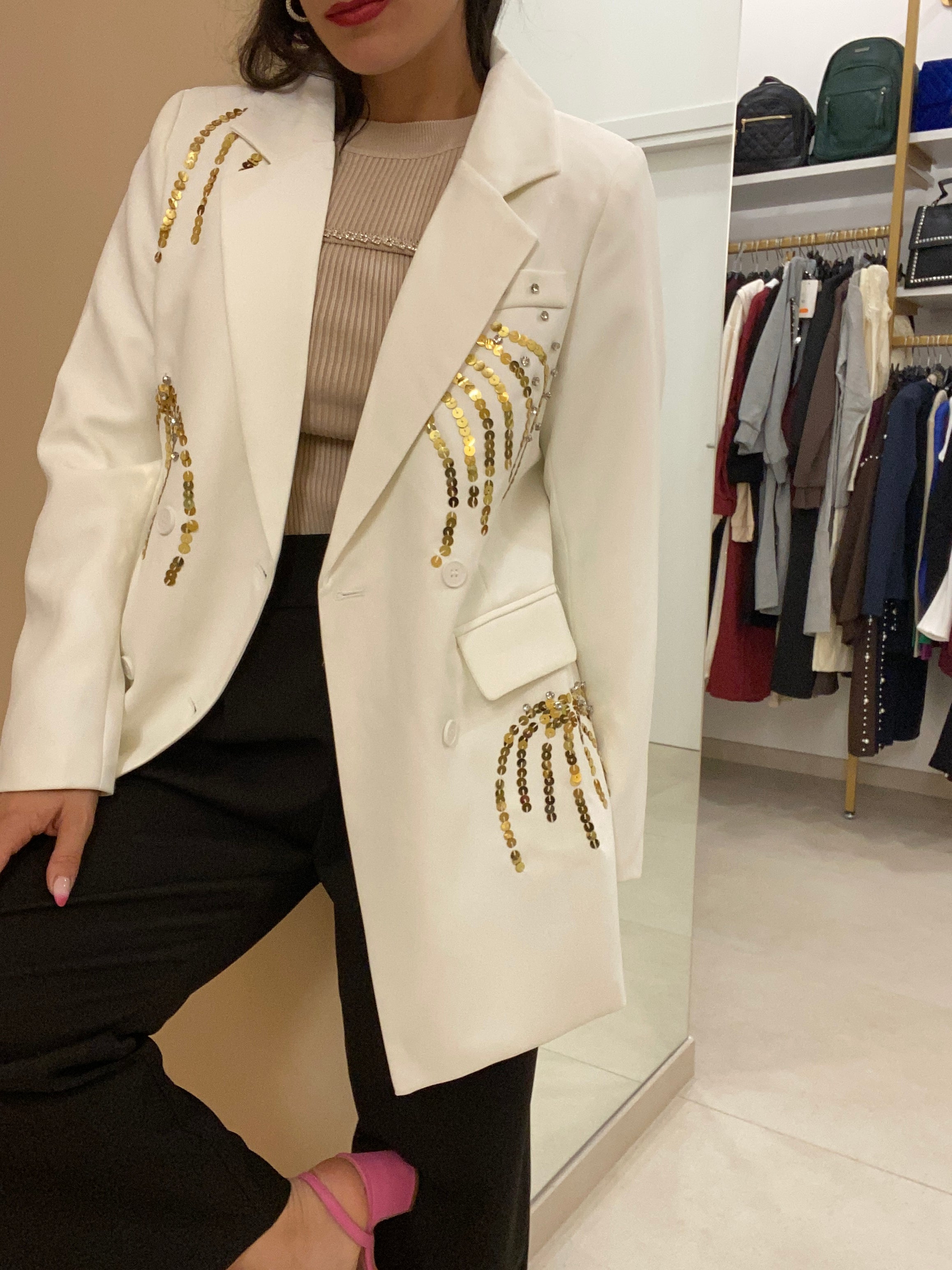 Blazer dettaglio in oro