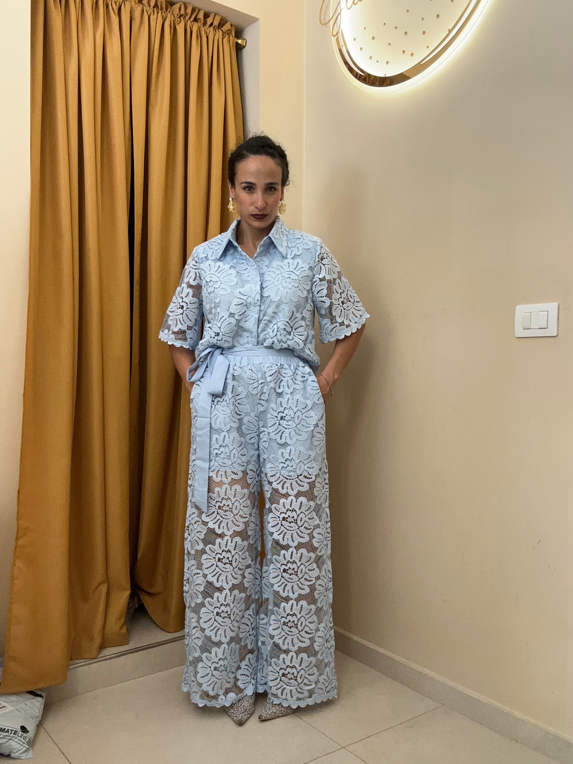 Coordinato merletto CELESTE
