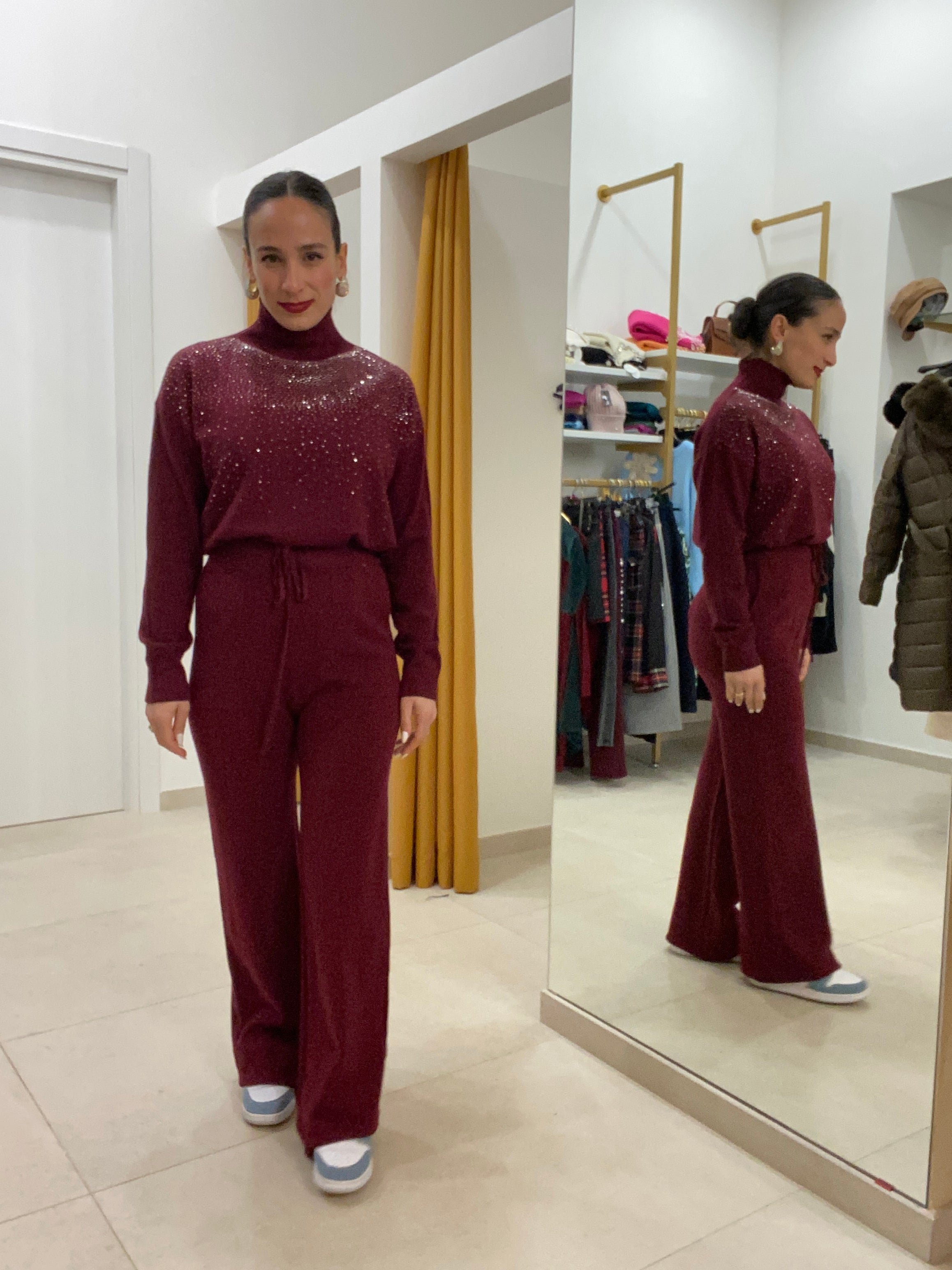 Coordinato maglione con brillantini