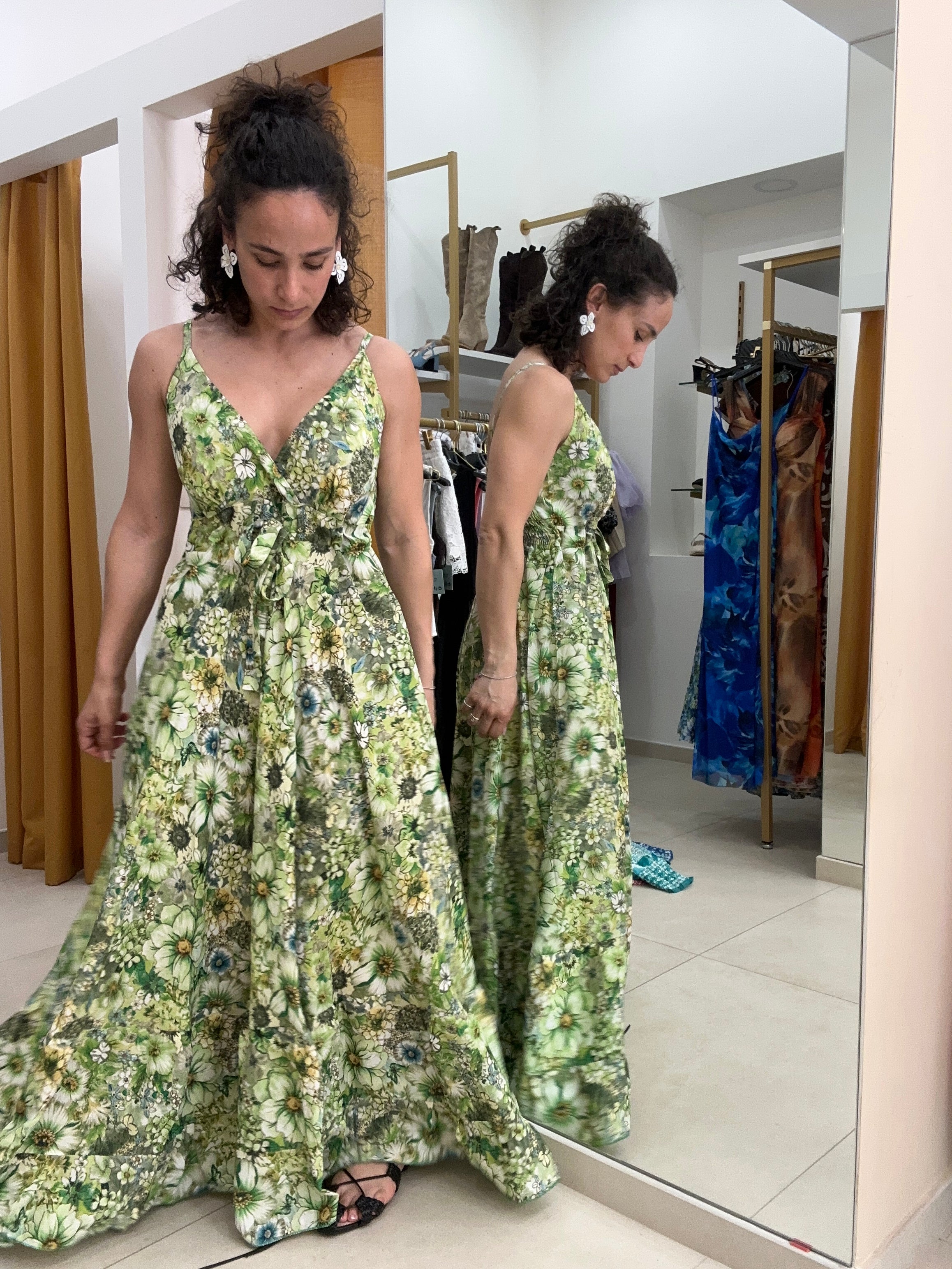 Abito India incrocio VERDE CH209