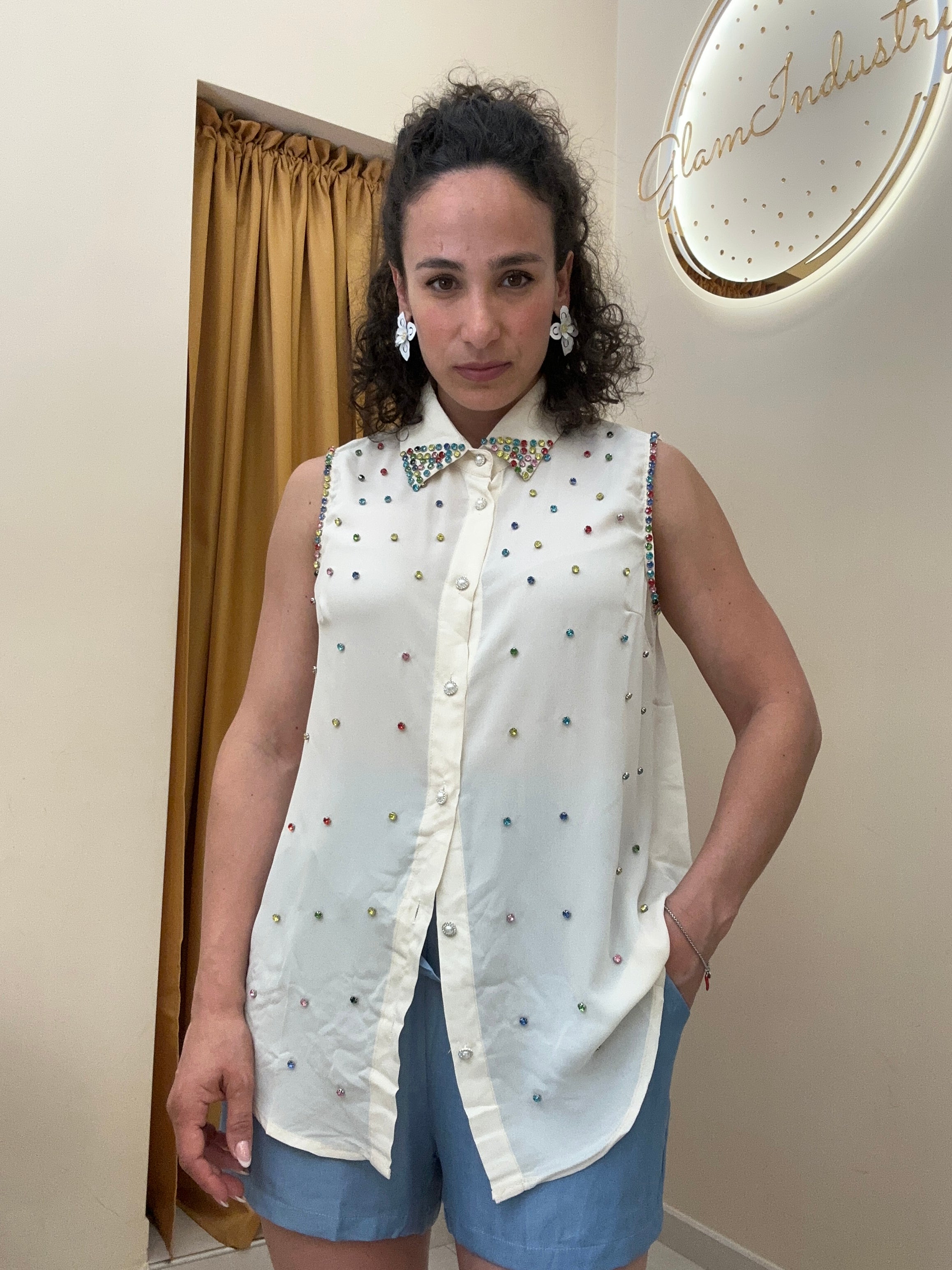 Camicia pietre colorate