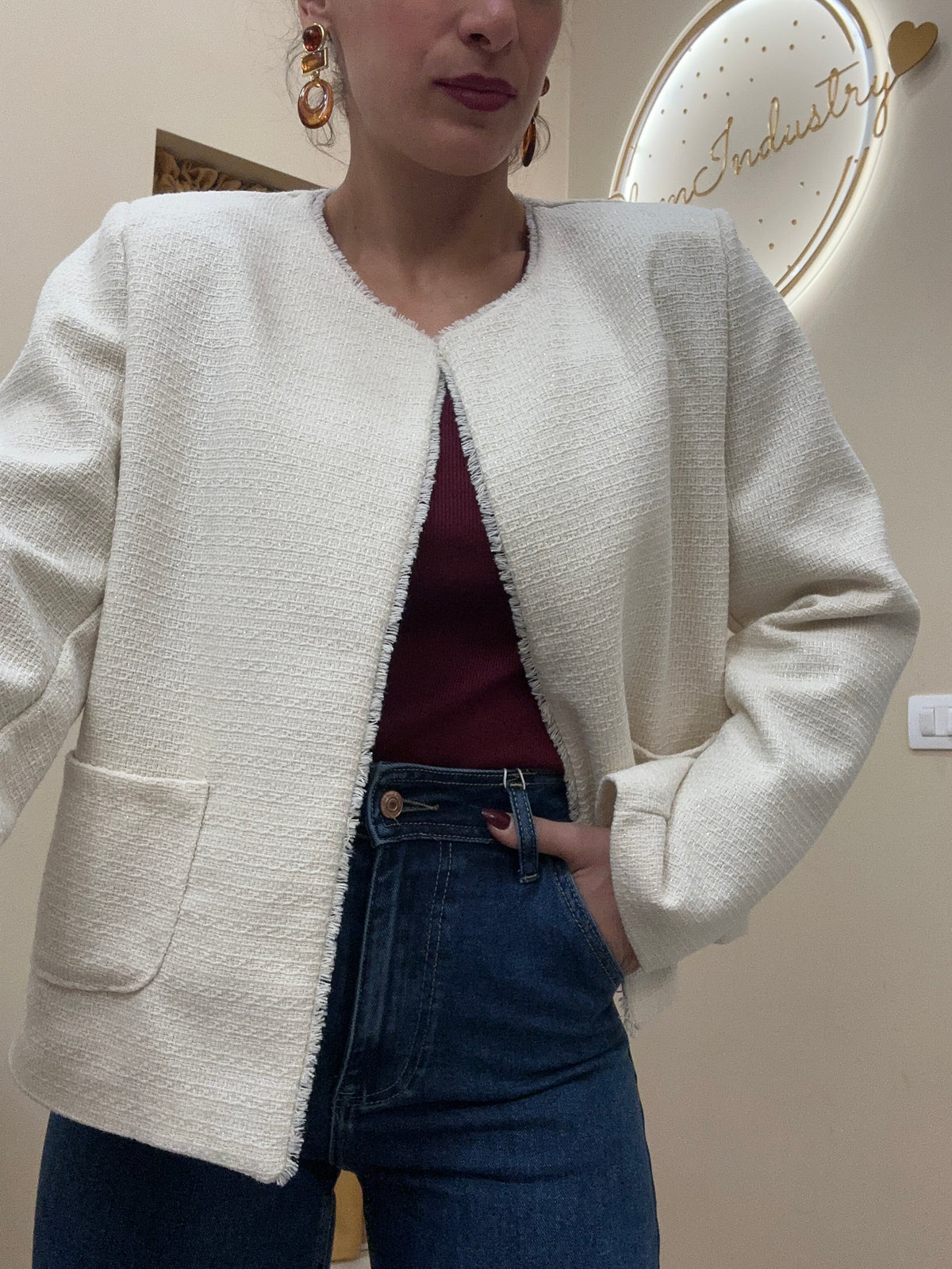 Giacca chic boucle BIANCA