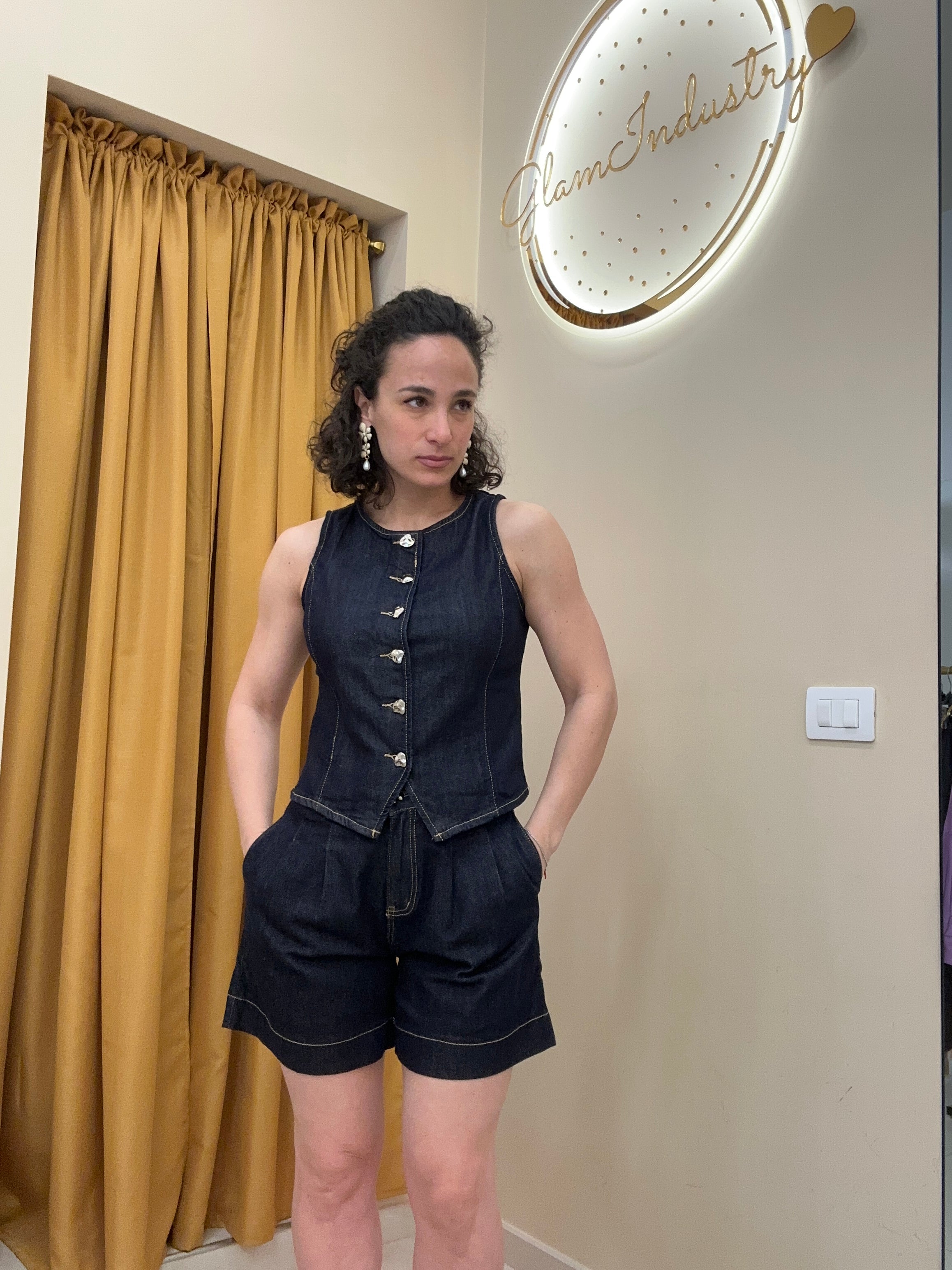 Coordinato denim panciotto