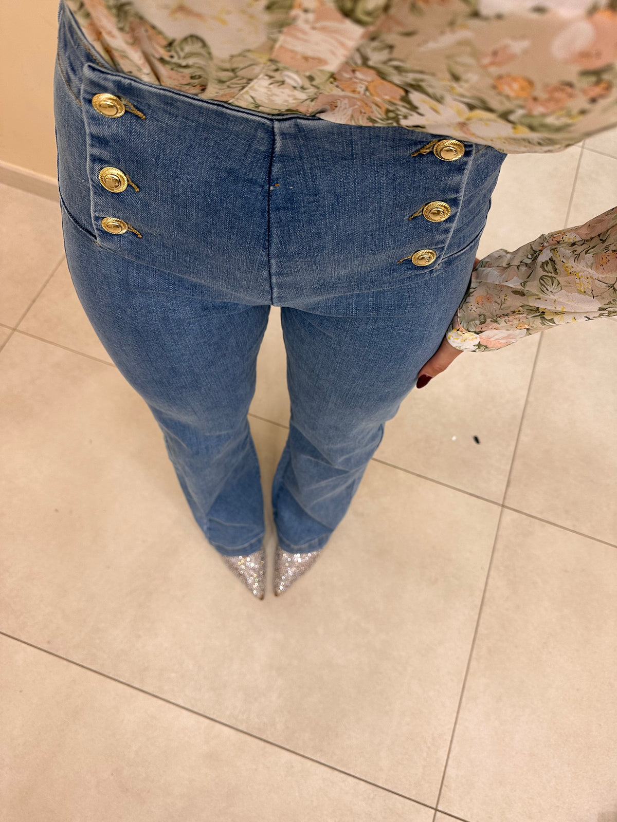 Denim bottoni oro 272A