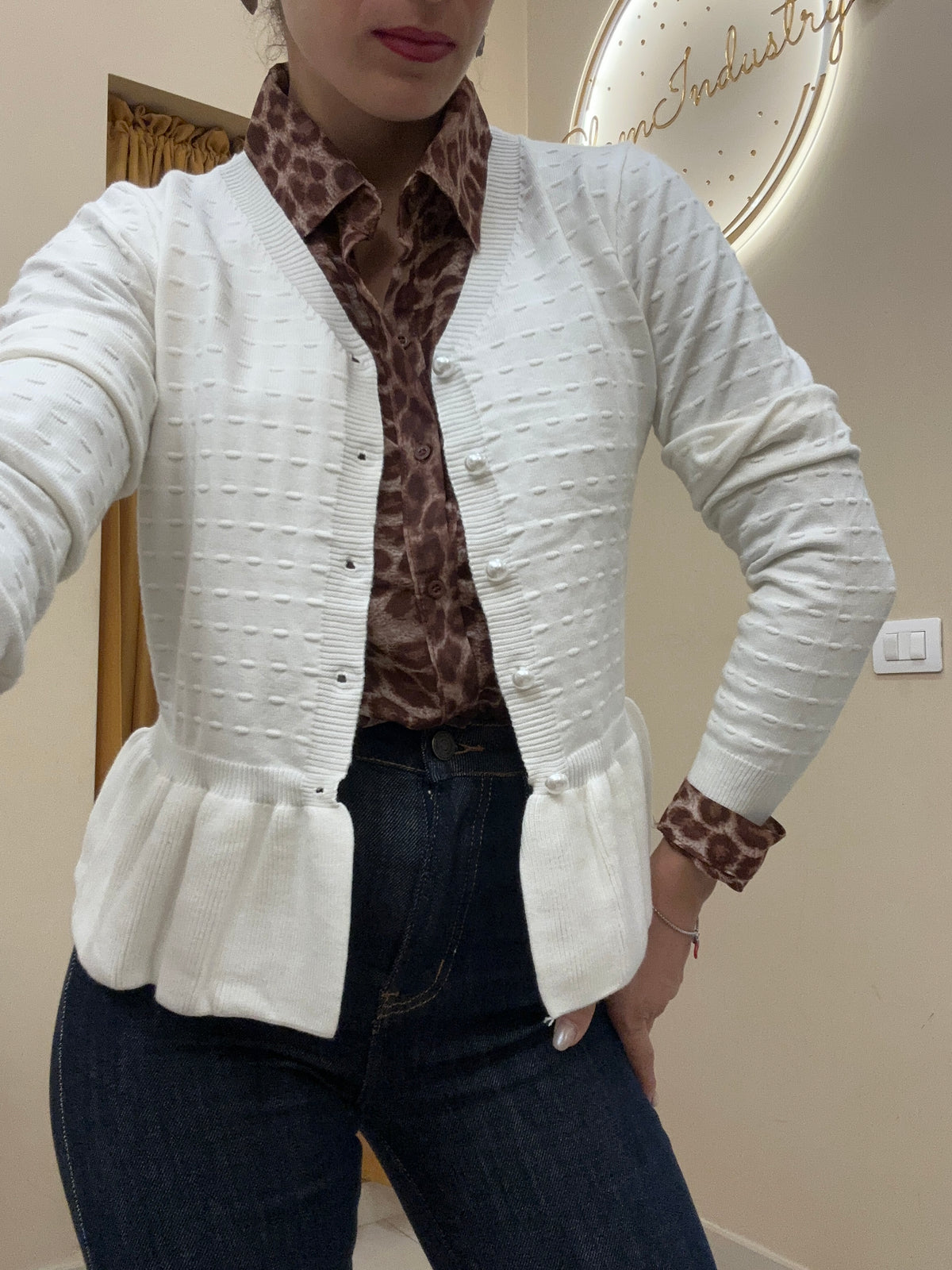 Cardigan balza e perline