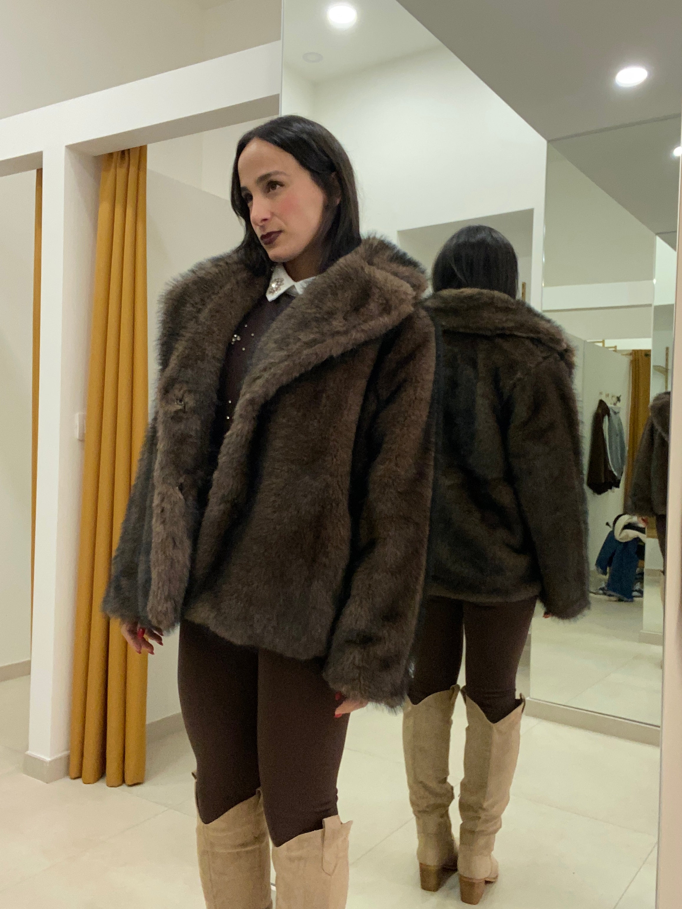 Eco pelliccia MARRONE donna delle nevi