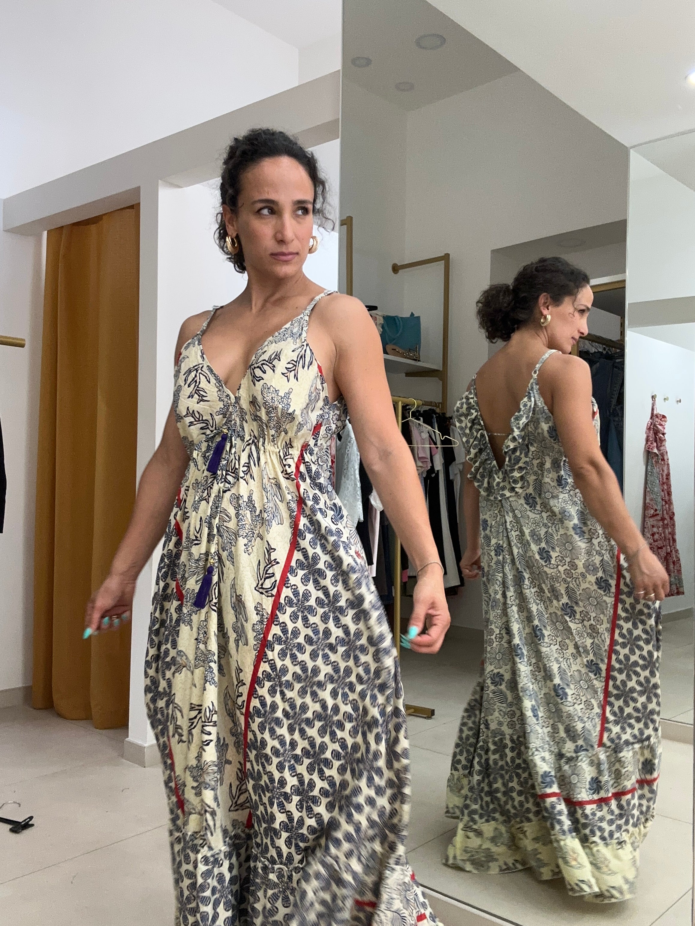 Abito India rouches dett oro 18