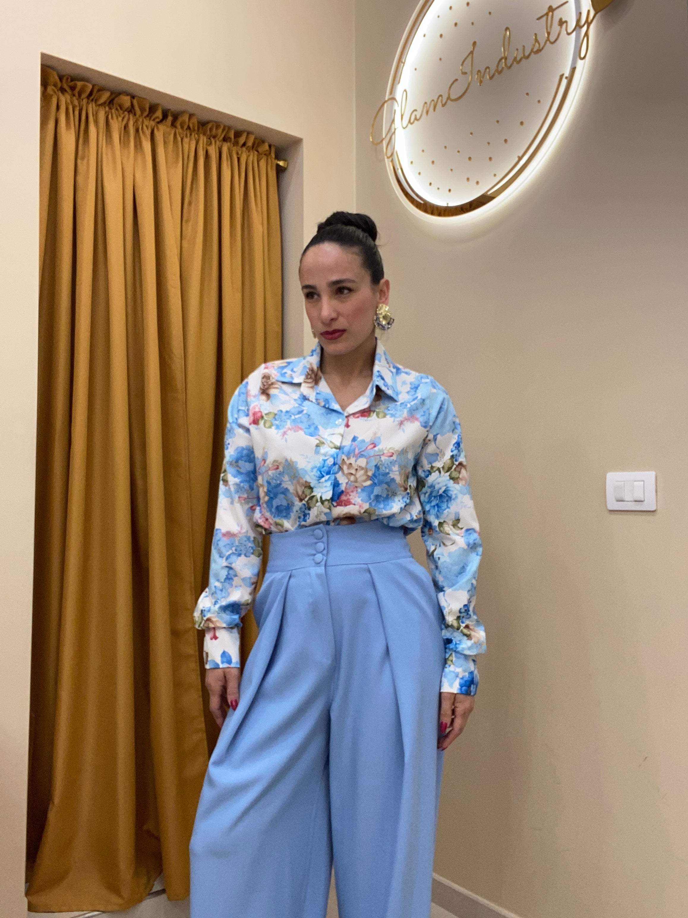 Camicia primavera celeste