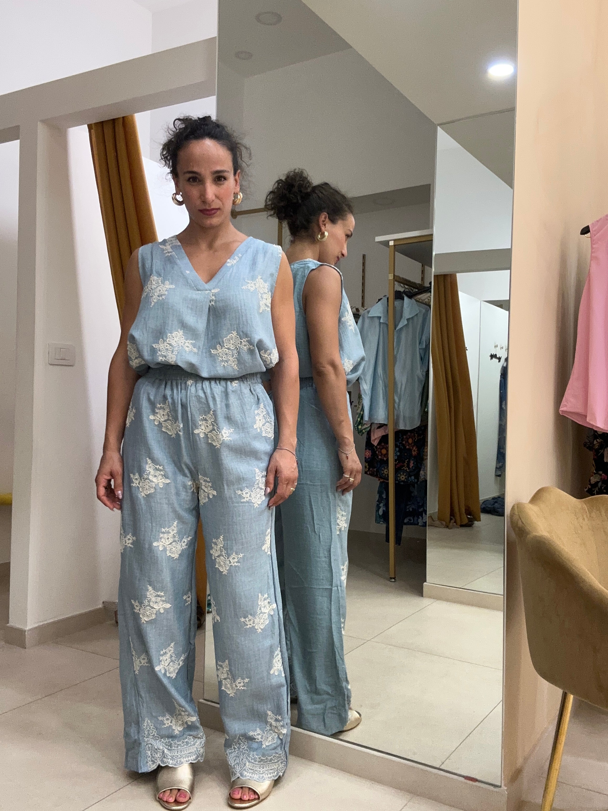 Coordinato effetto denim