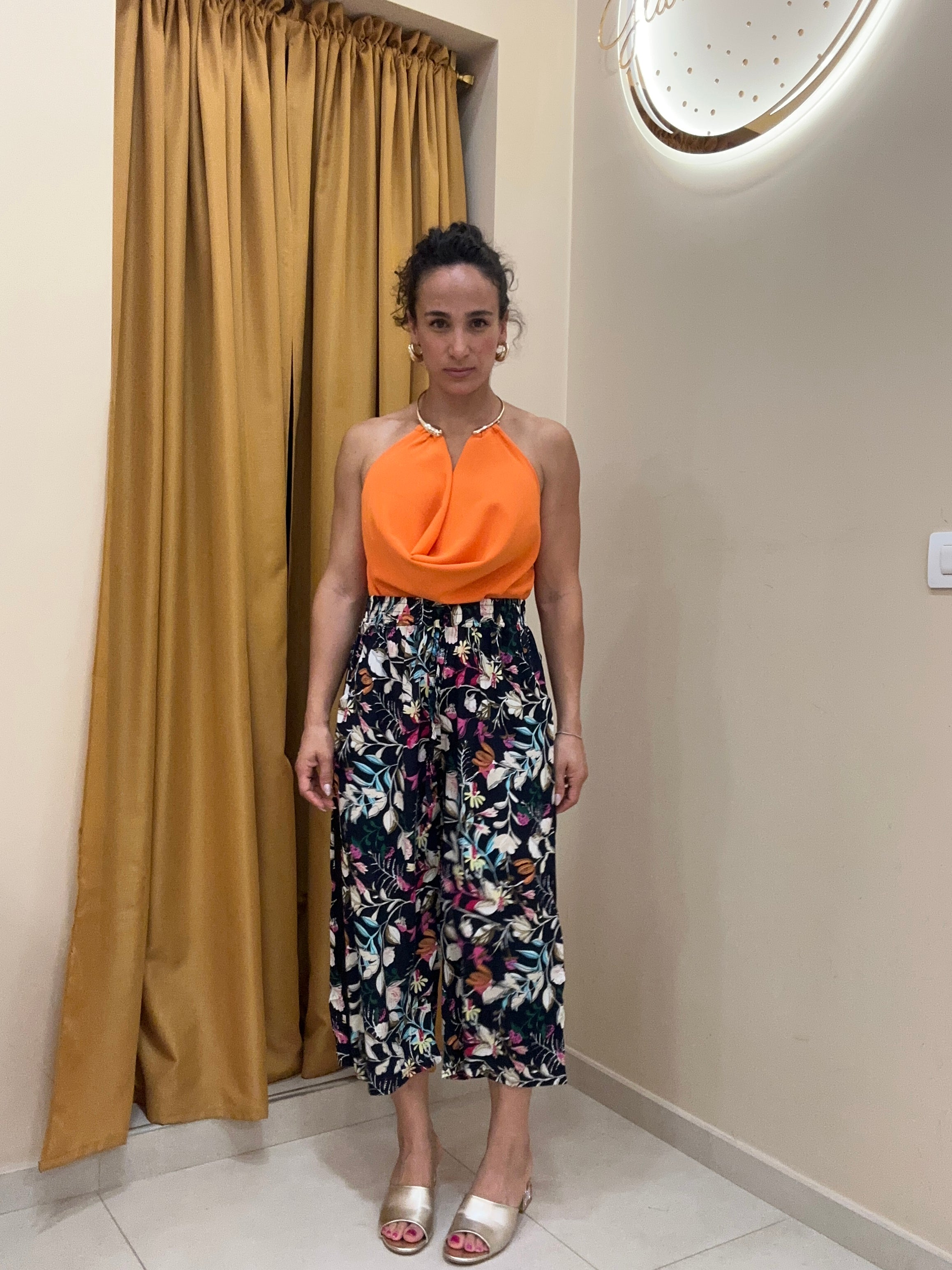 Pantalone caviglia fiorato