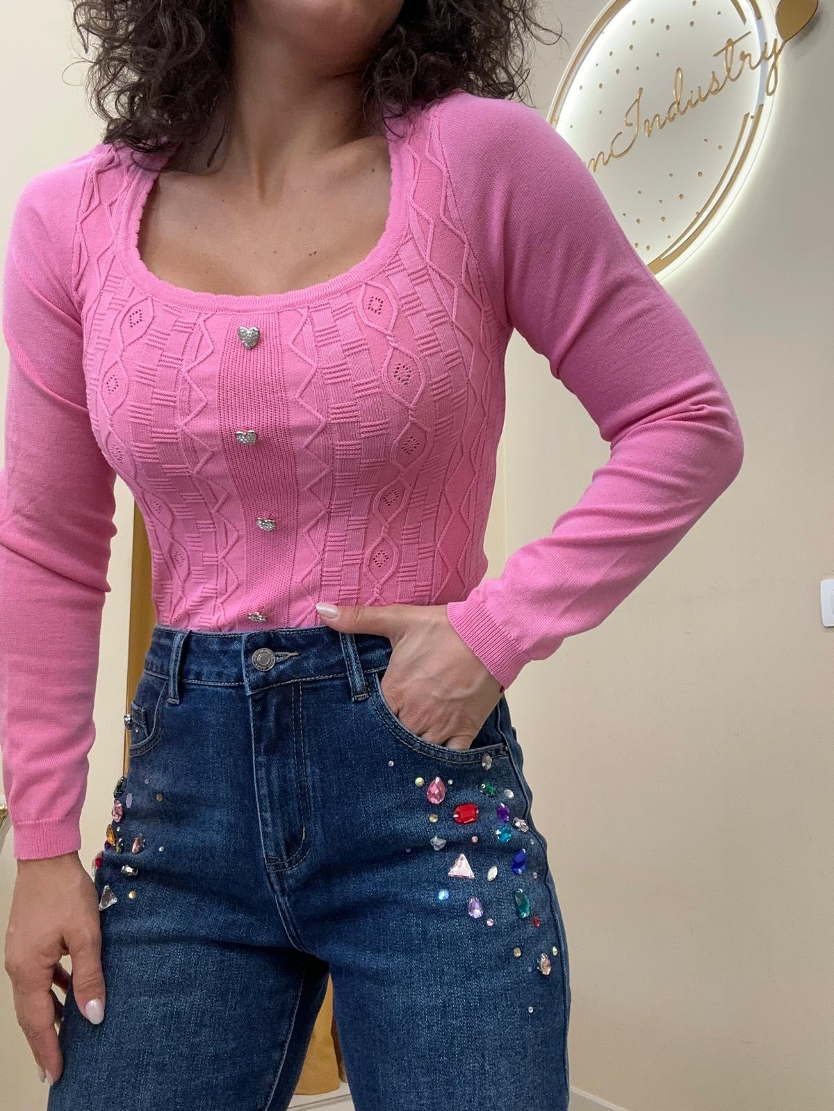 Maglia filo cuori