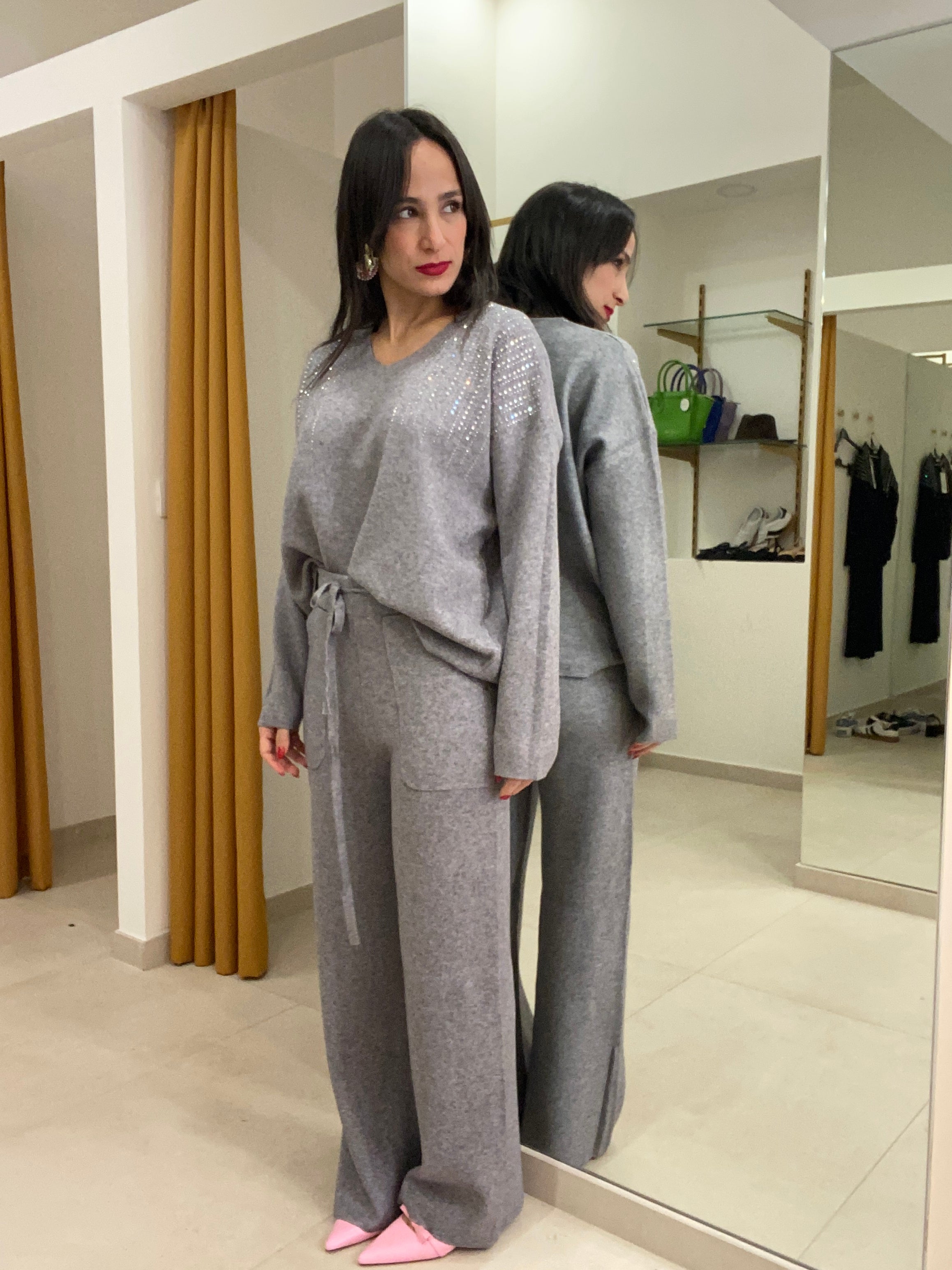 Coordinato pietre argento brillantinato