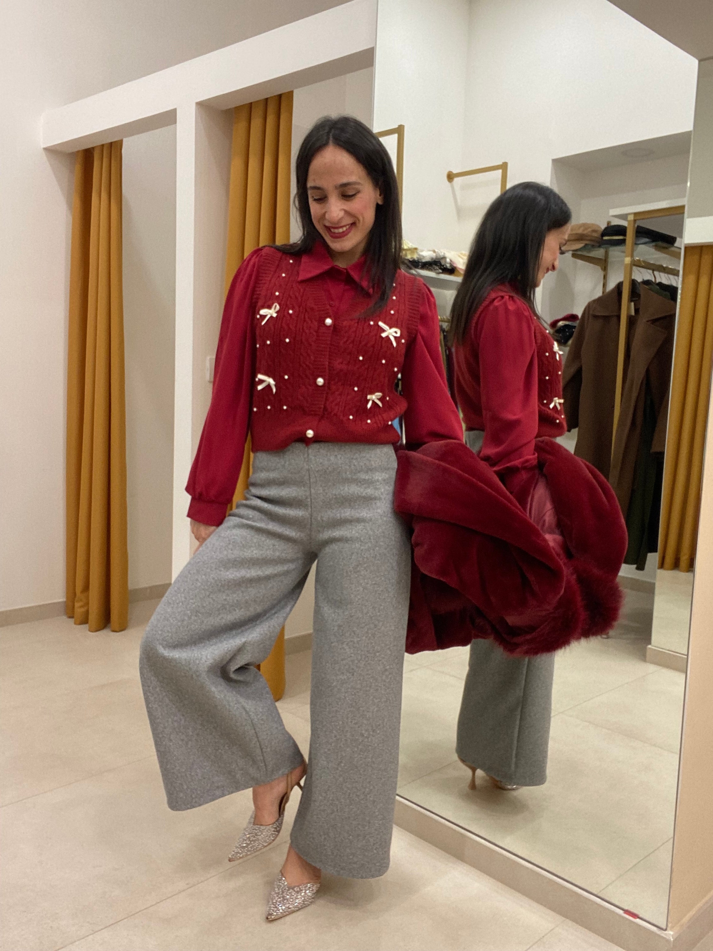 Pantalone in lana a campana