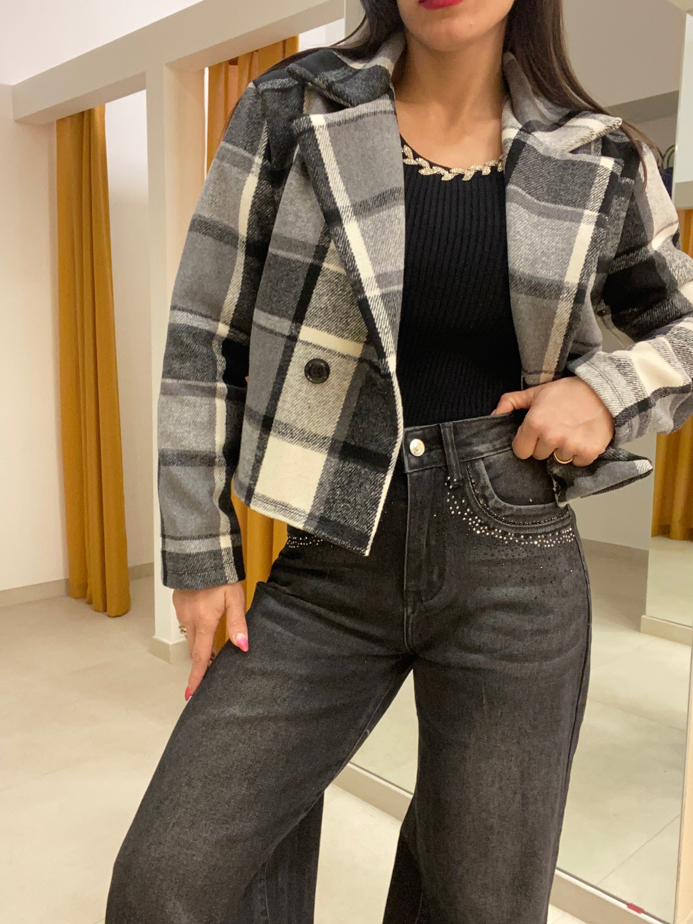 cappottino crop doppio petto