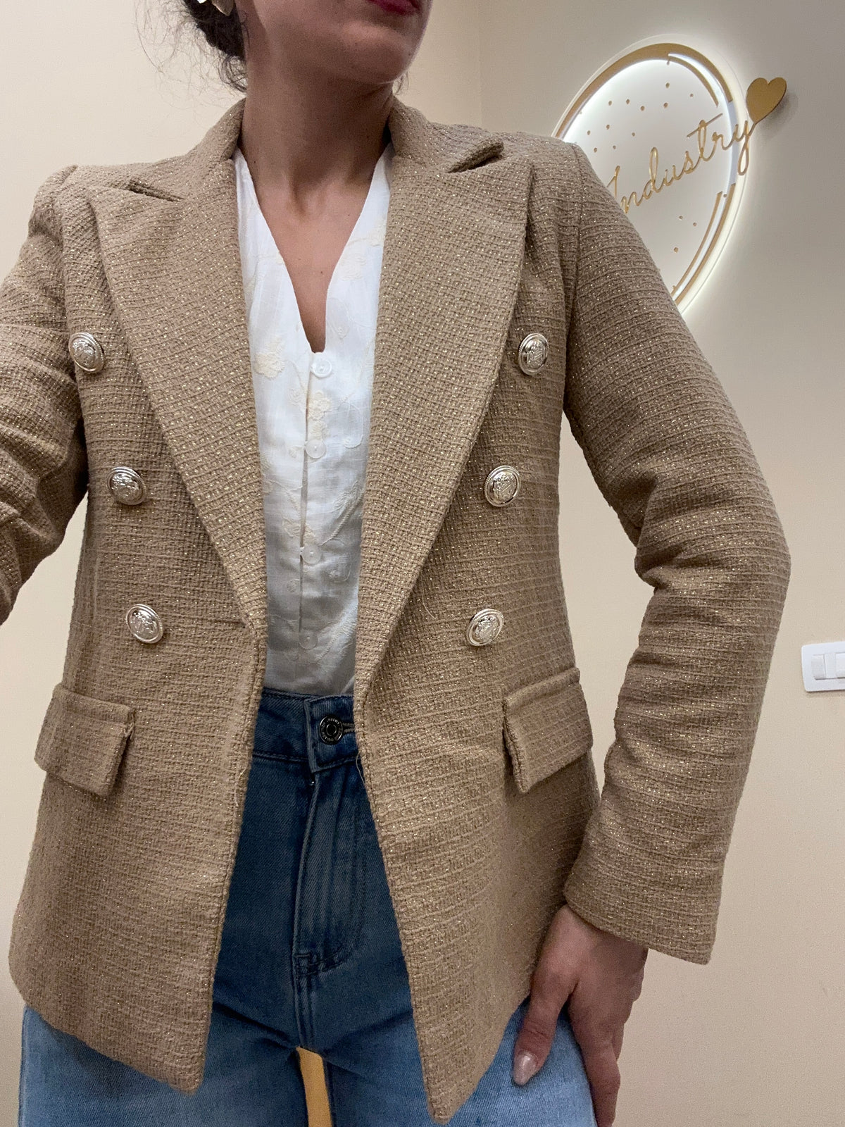 Blazer strutturato Camel