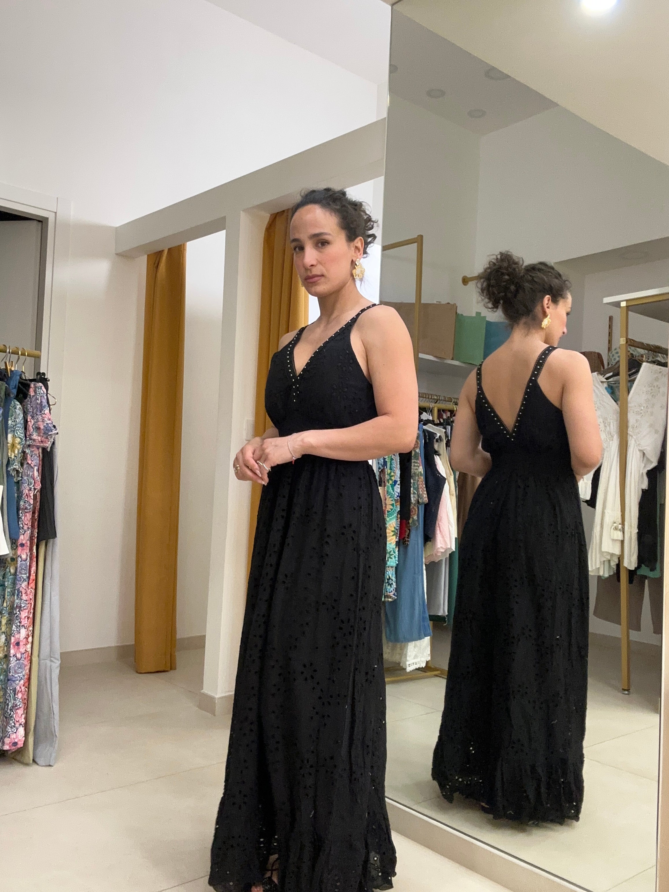 Abito borchie argento pizzo sangallo