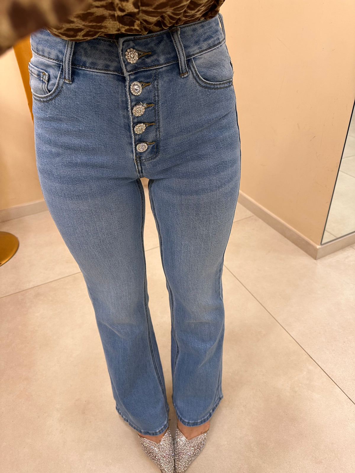 Denim bottoni gioiello
