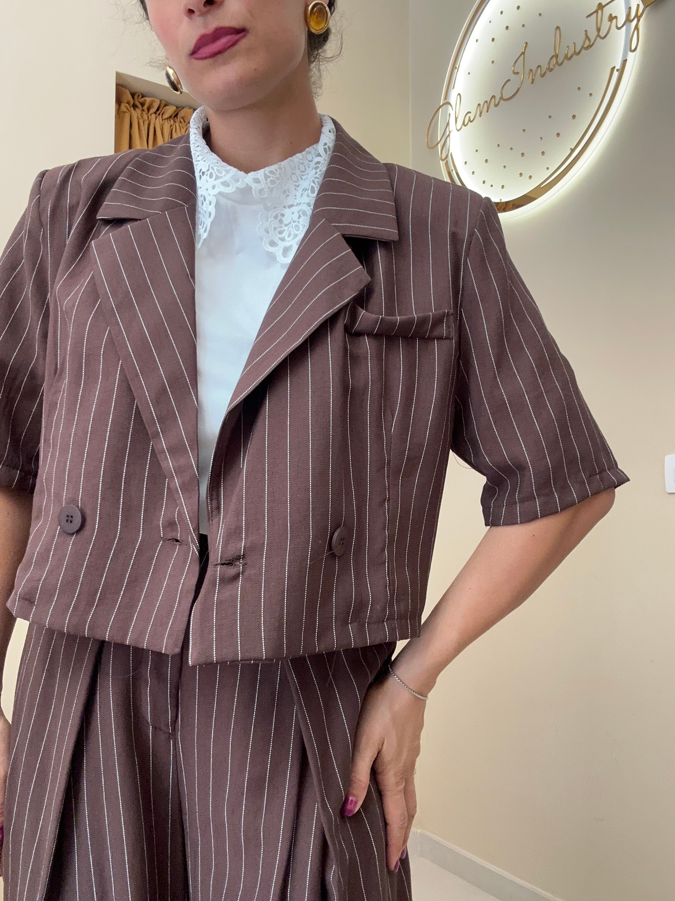 Tailleur gessato MARRONE