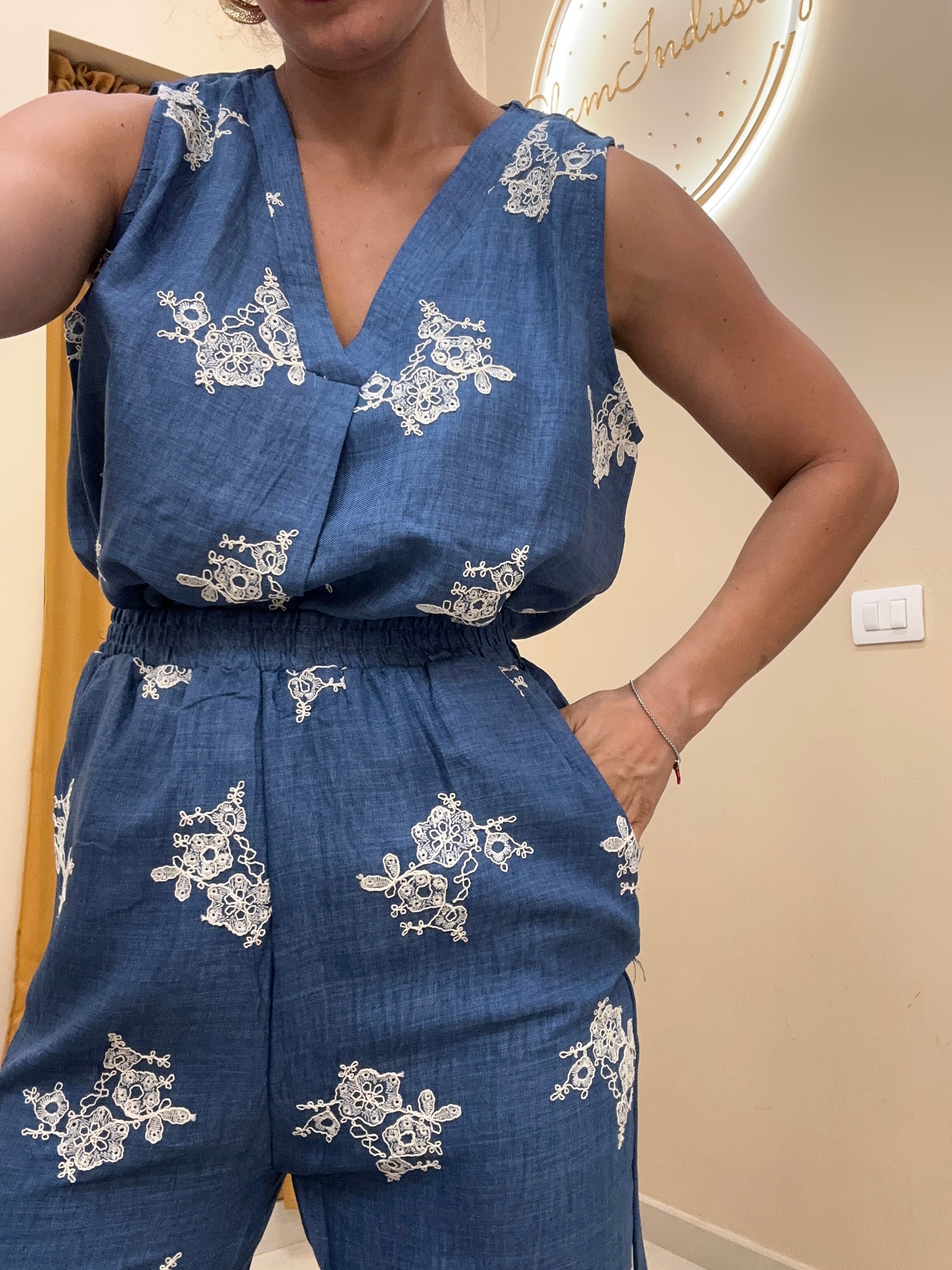 Coordinato effetto denim