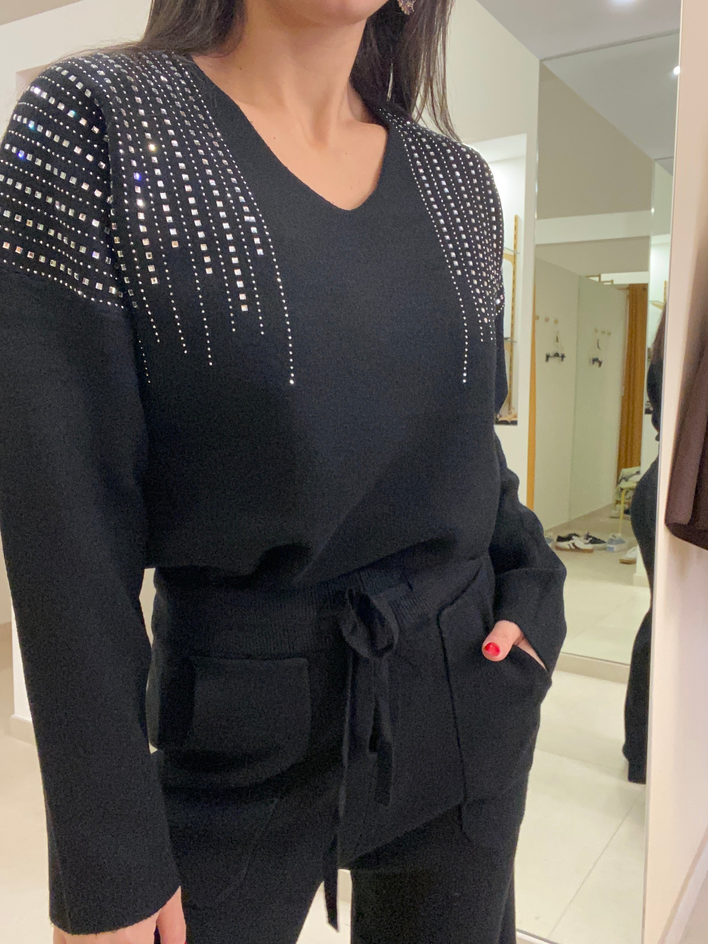 Coordinato pietre argento brillantinato