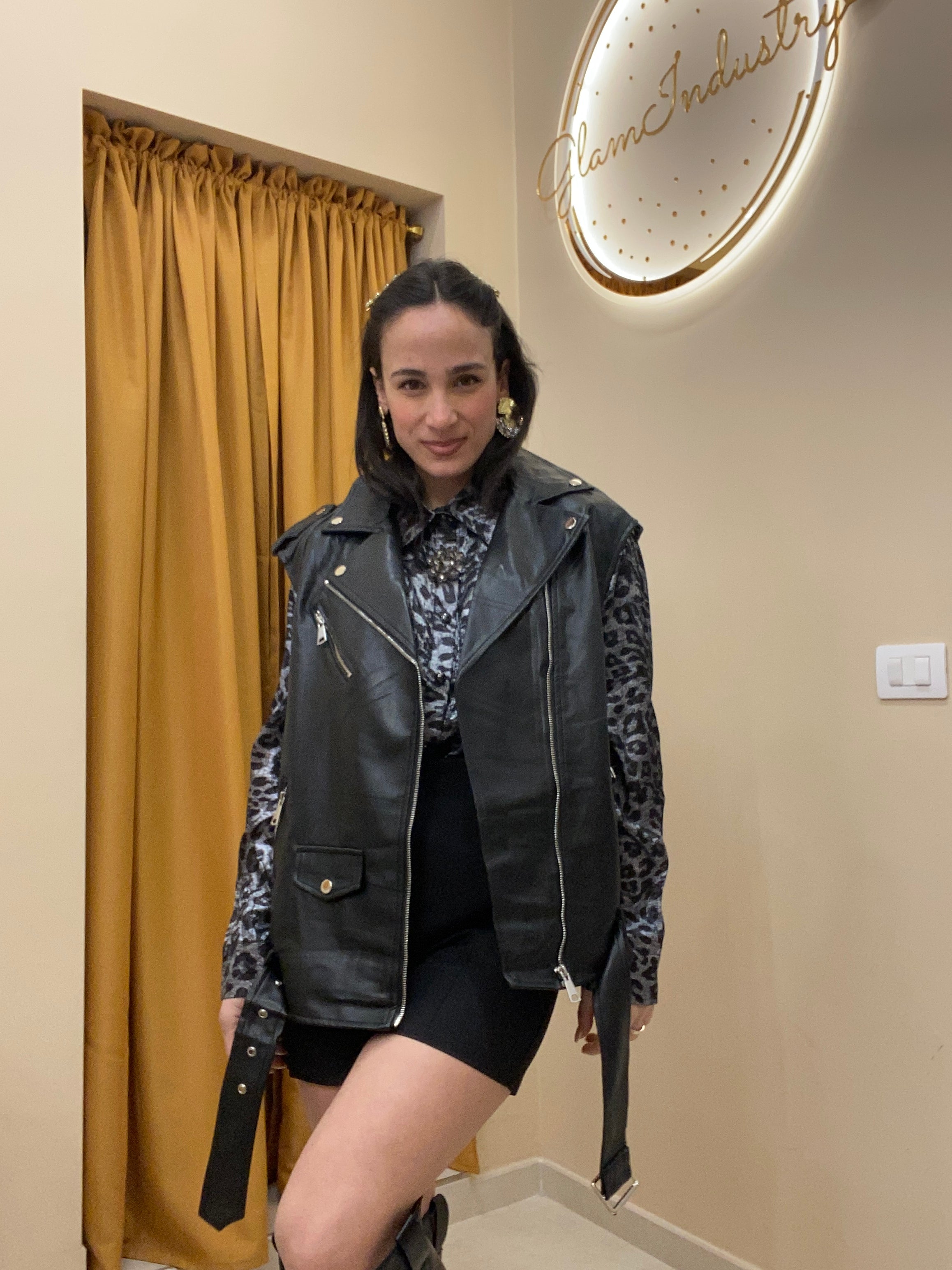 Chiodo ecopelle smanicato