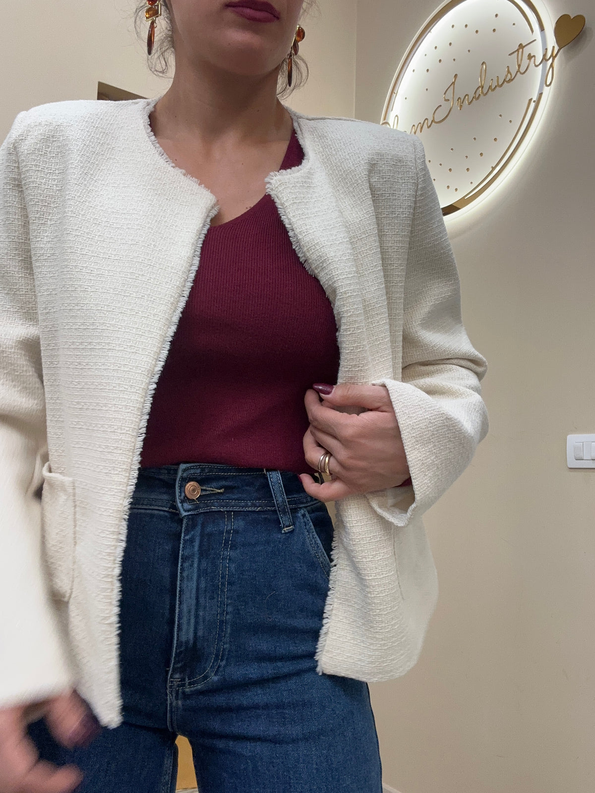 Giacca chic boucle BIANCA