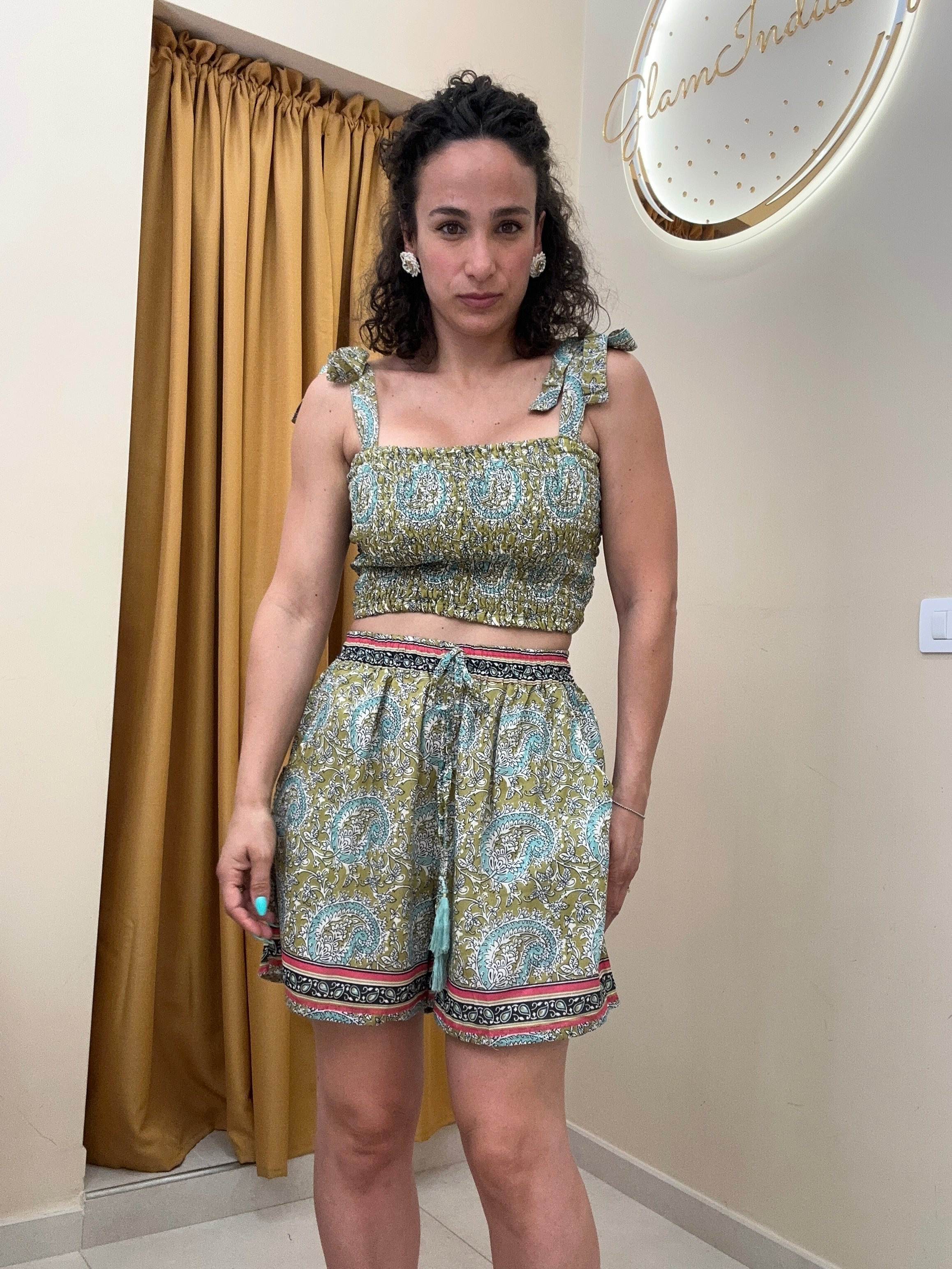 Coordinato India Short verde