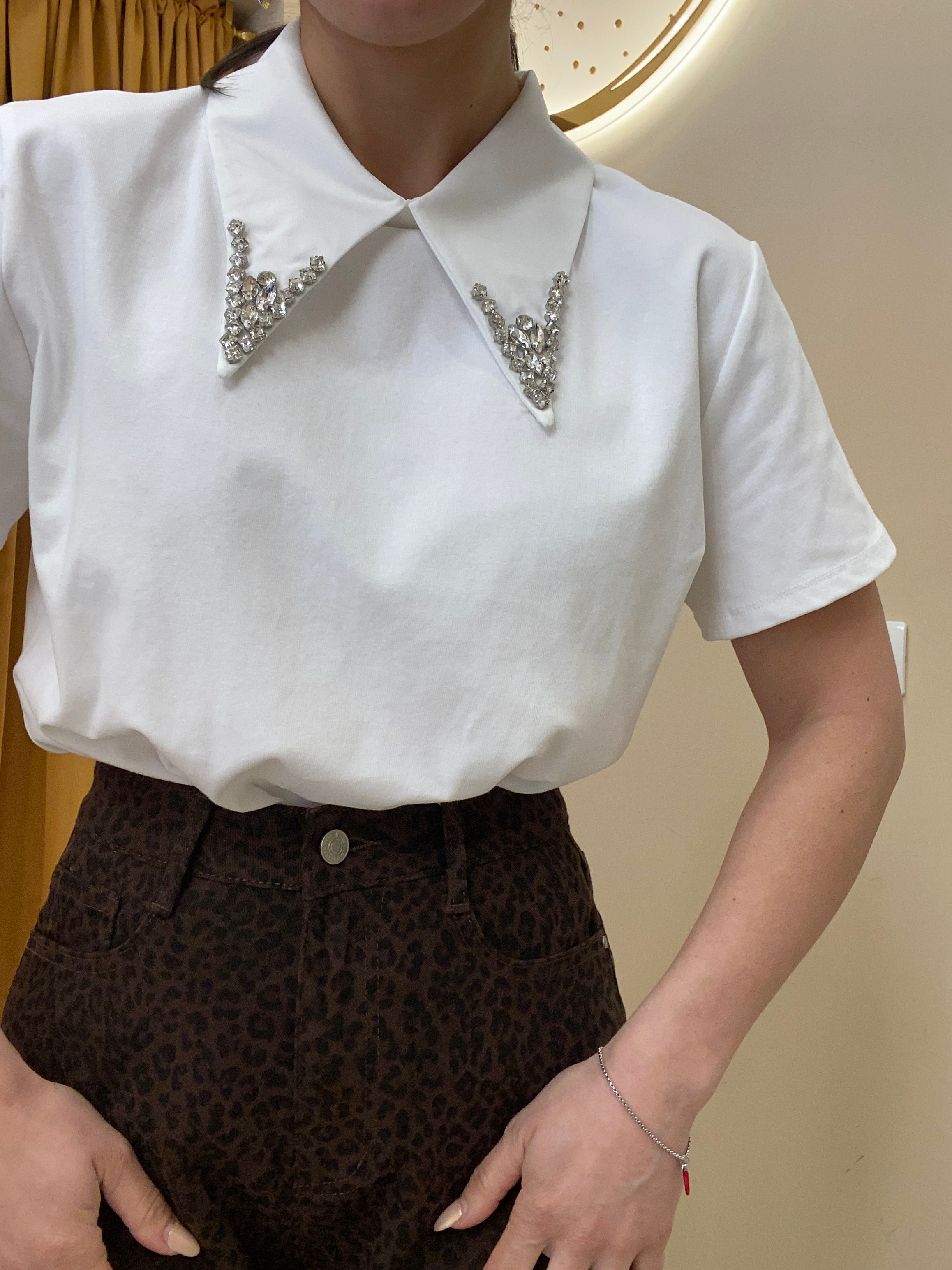 T-Shirt collo MAXI gioiello
