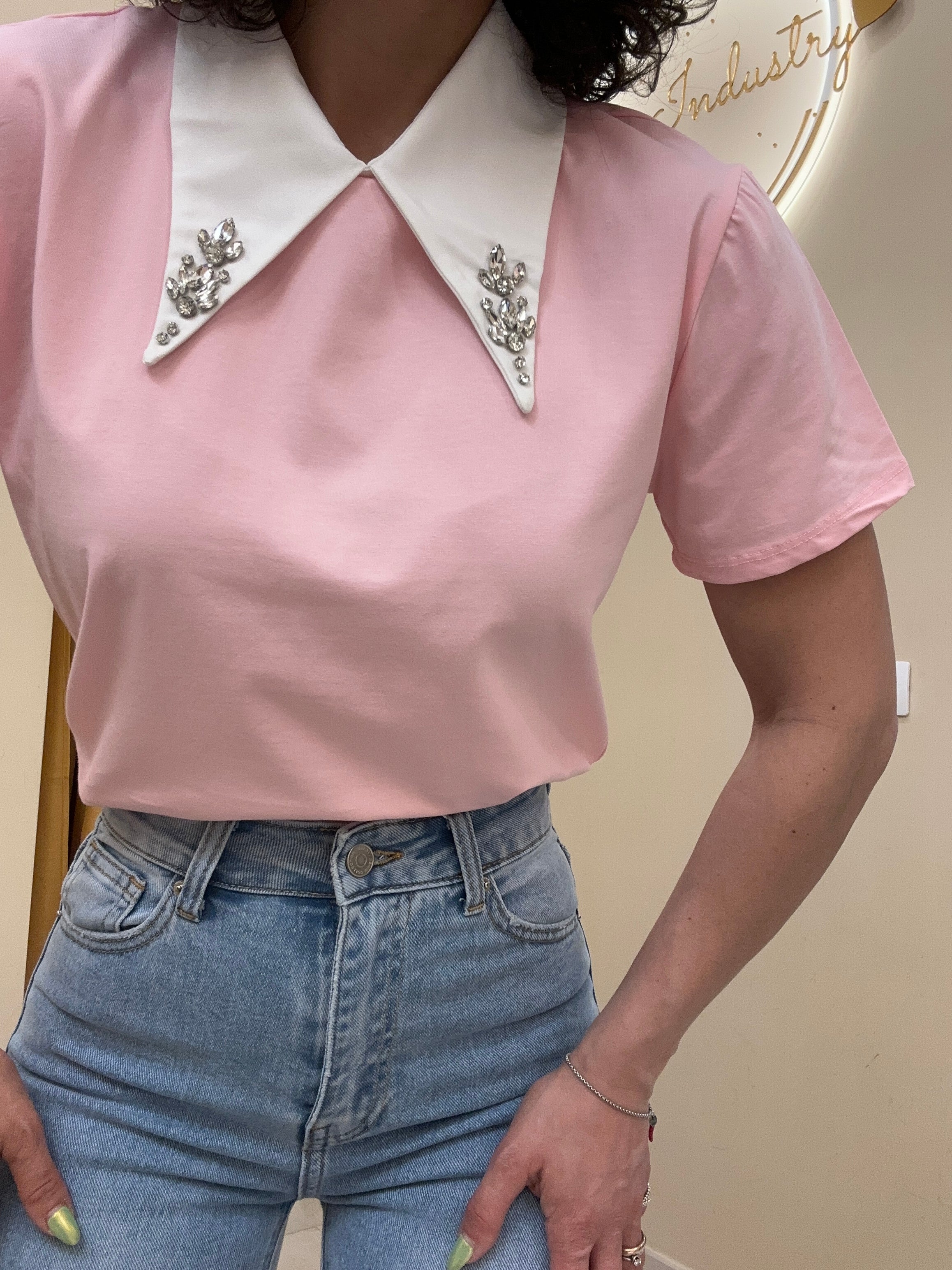 T-shirt colletto lungo
