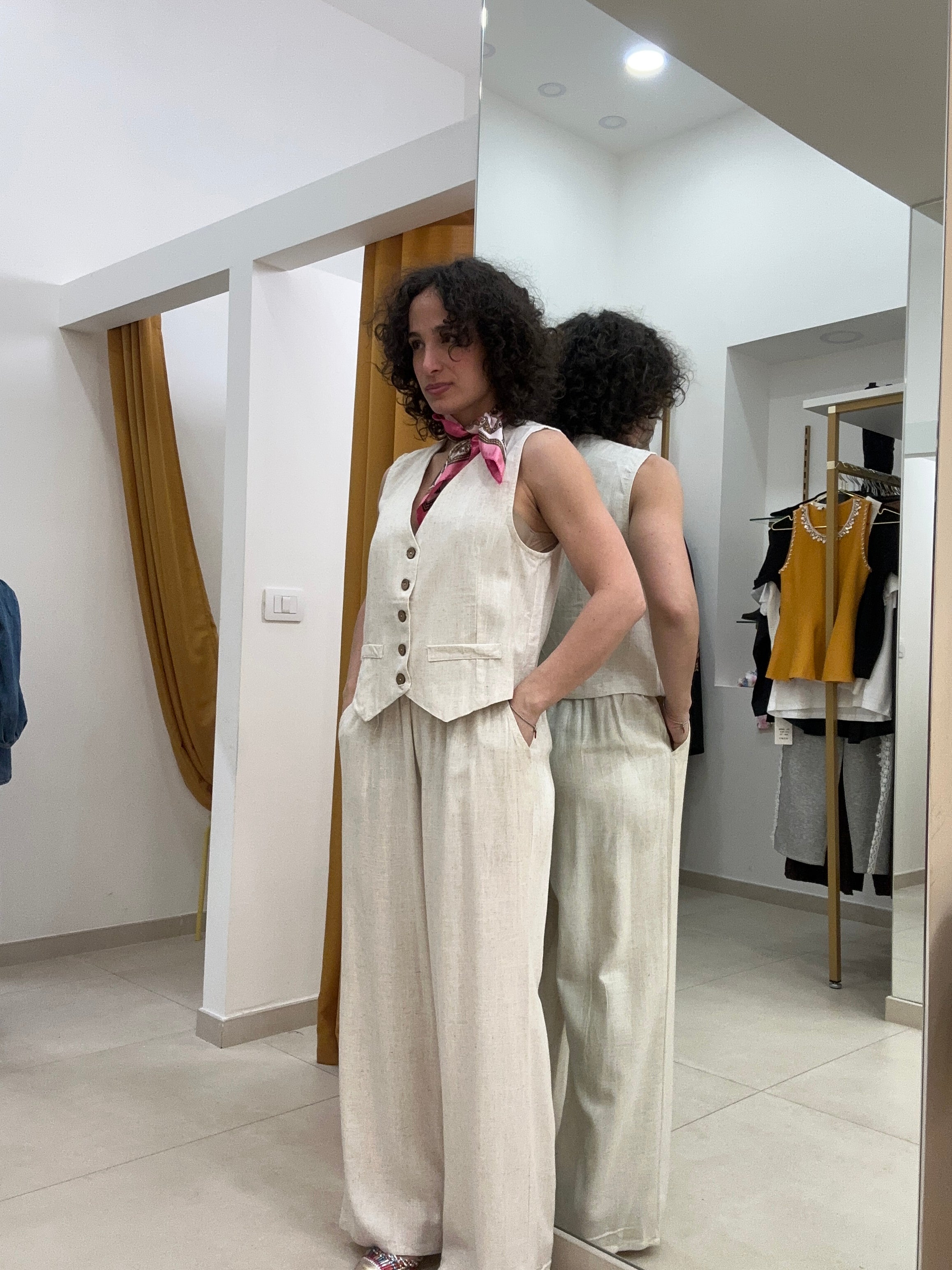 Tailleur panciotto 20% lino