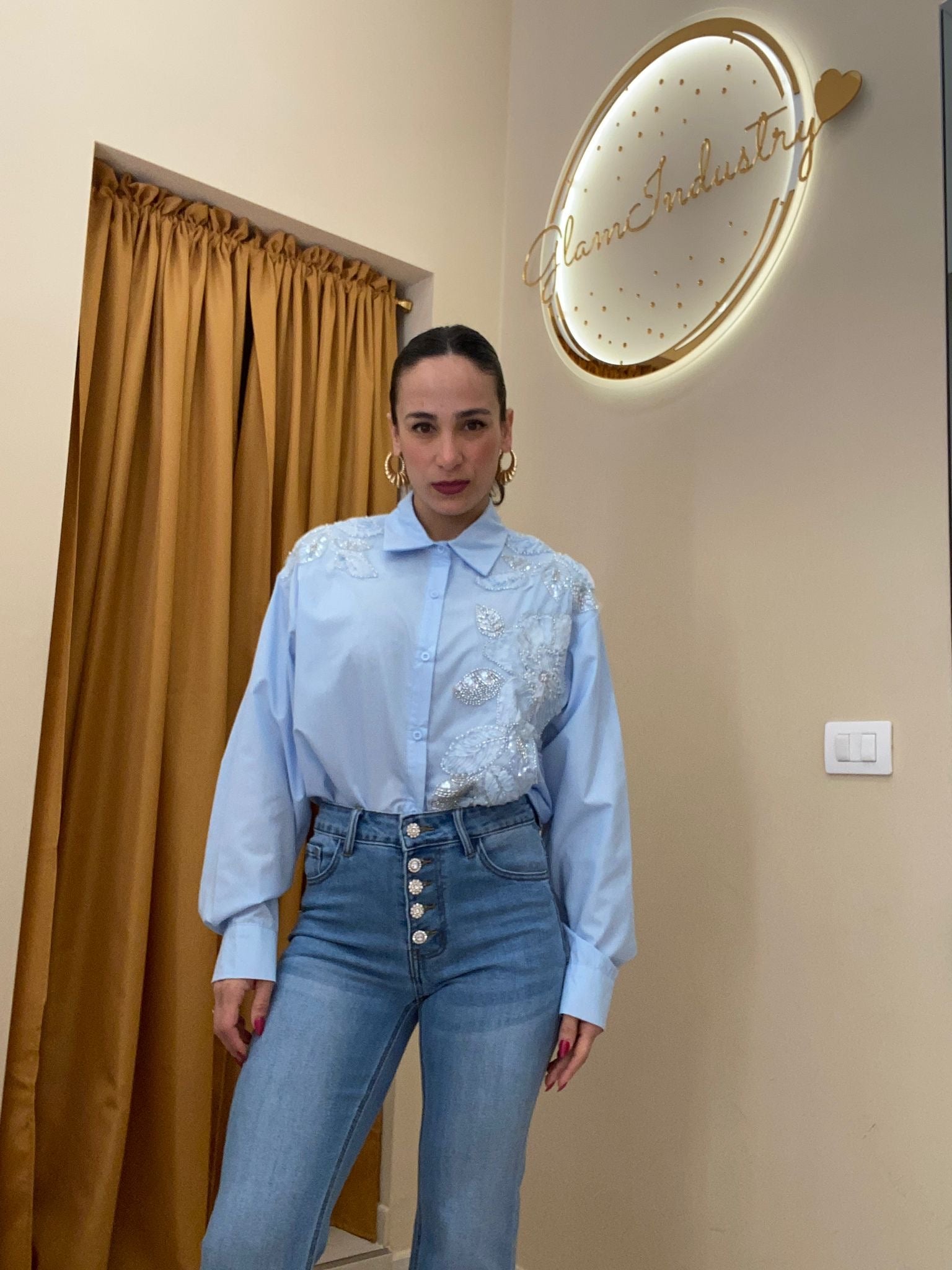 Jeans bottoni gioiello