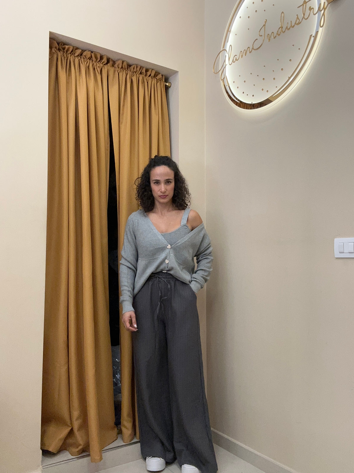 Pantalone over gessato