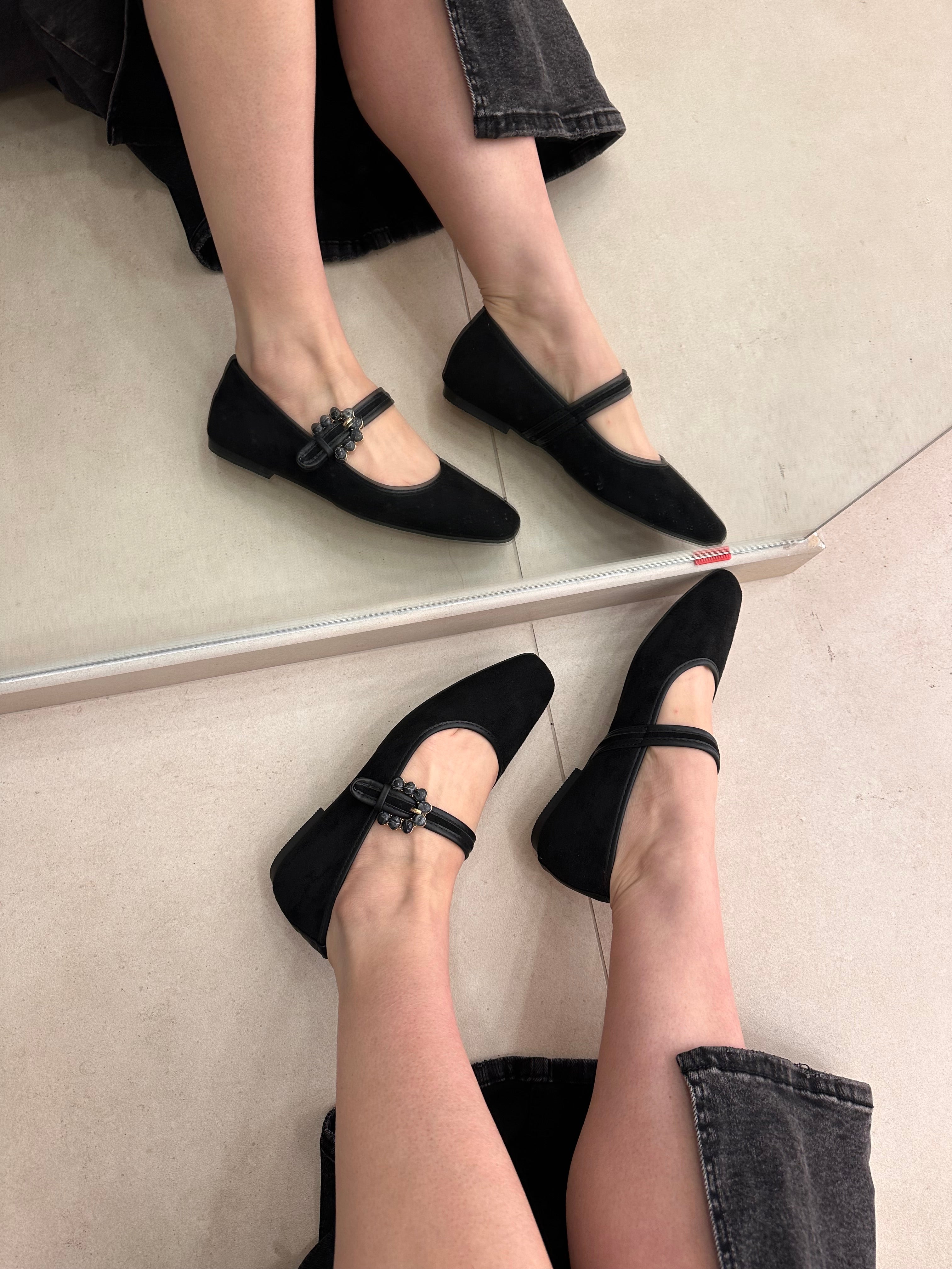 Ballerina cinturino nero