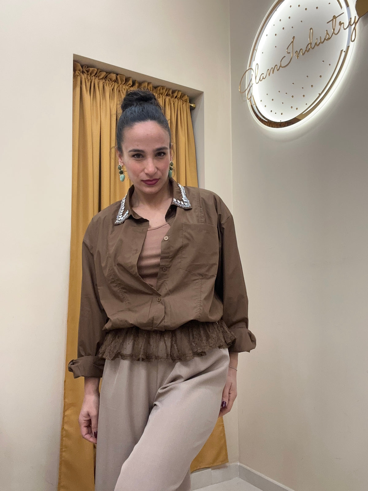 Camicia con canotta cucita