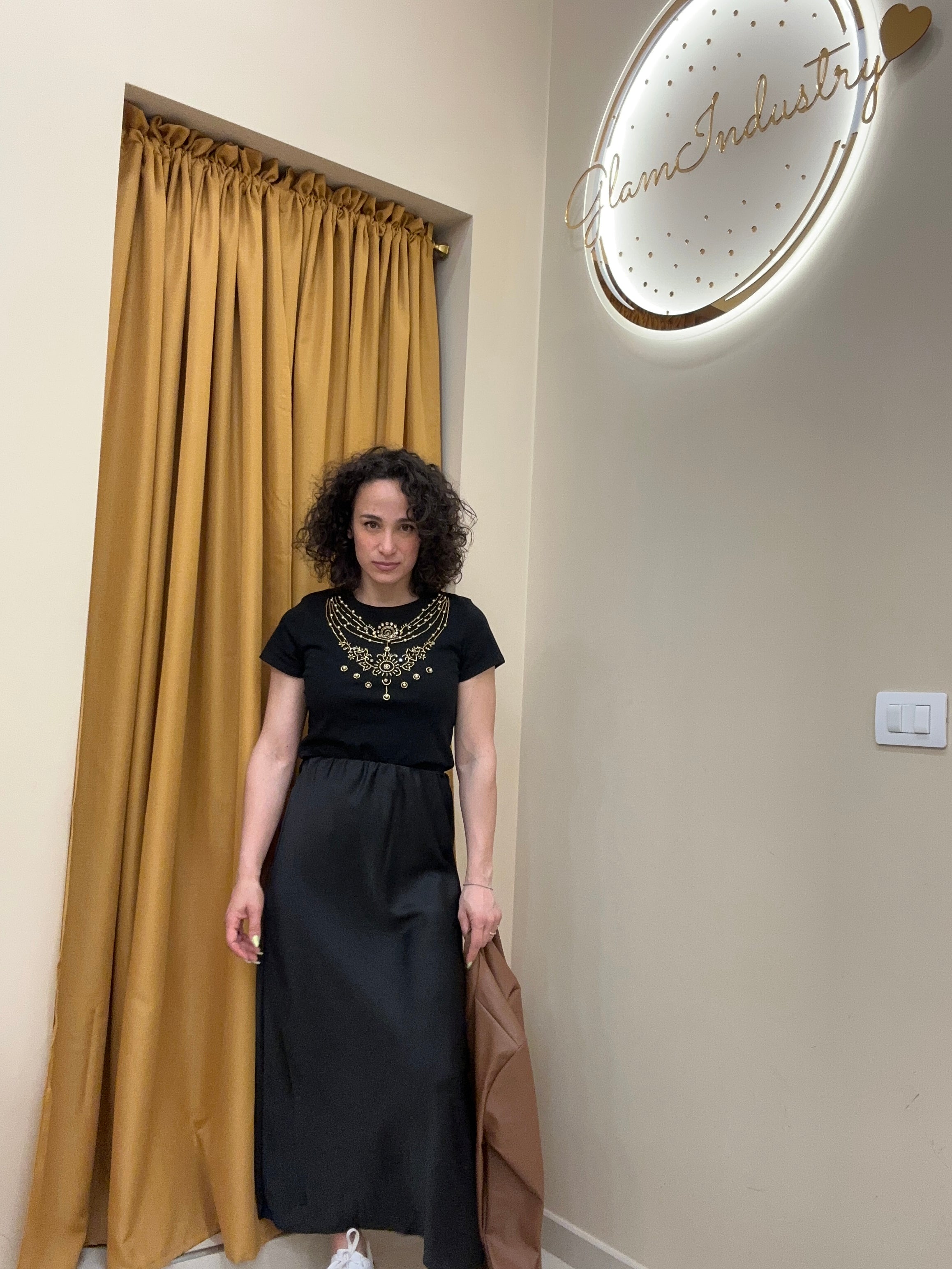 T-Shirt Cleopatra nero/oro