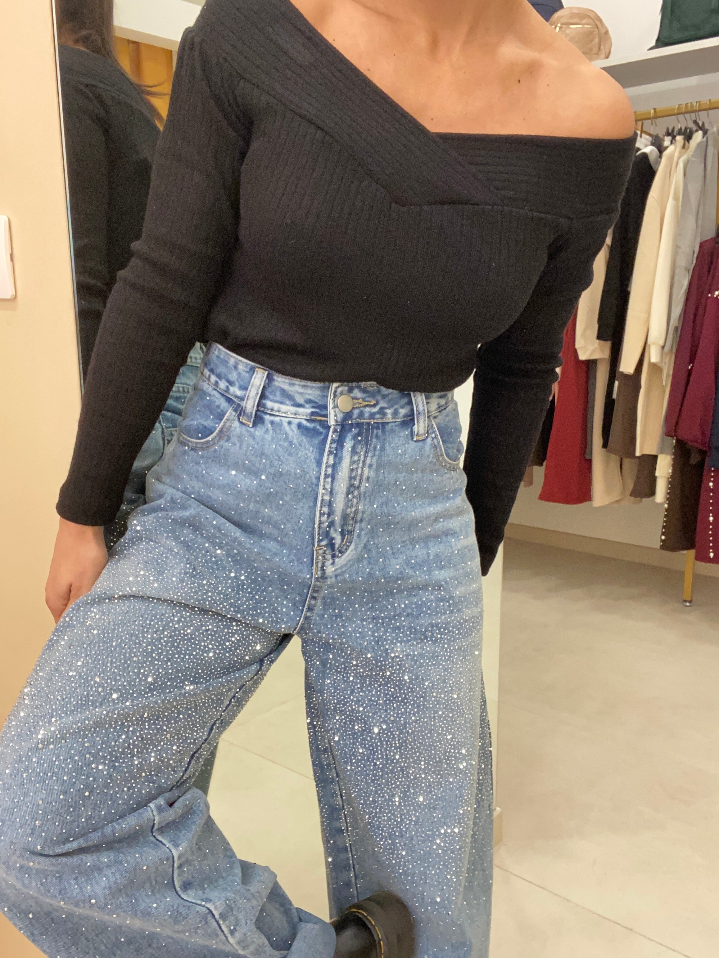 Jeans ballon brillantini