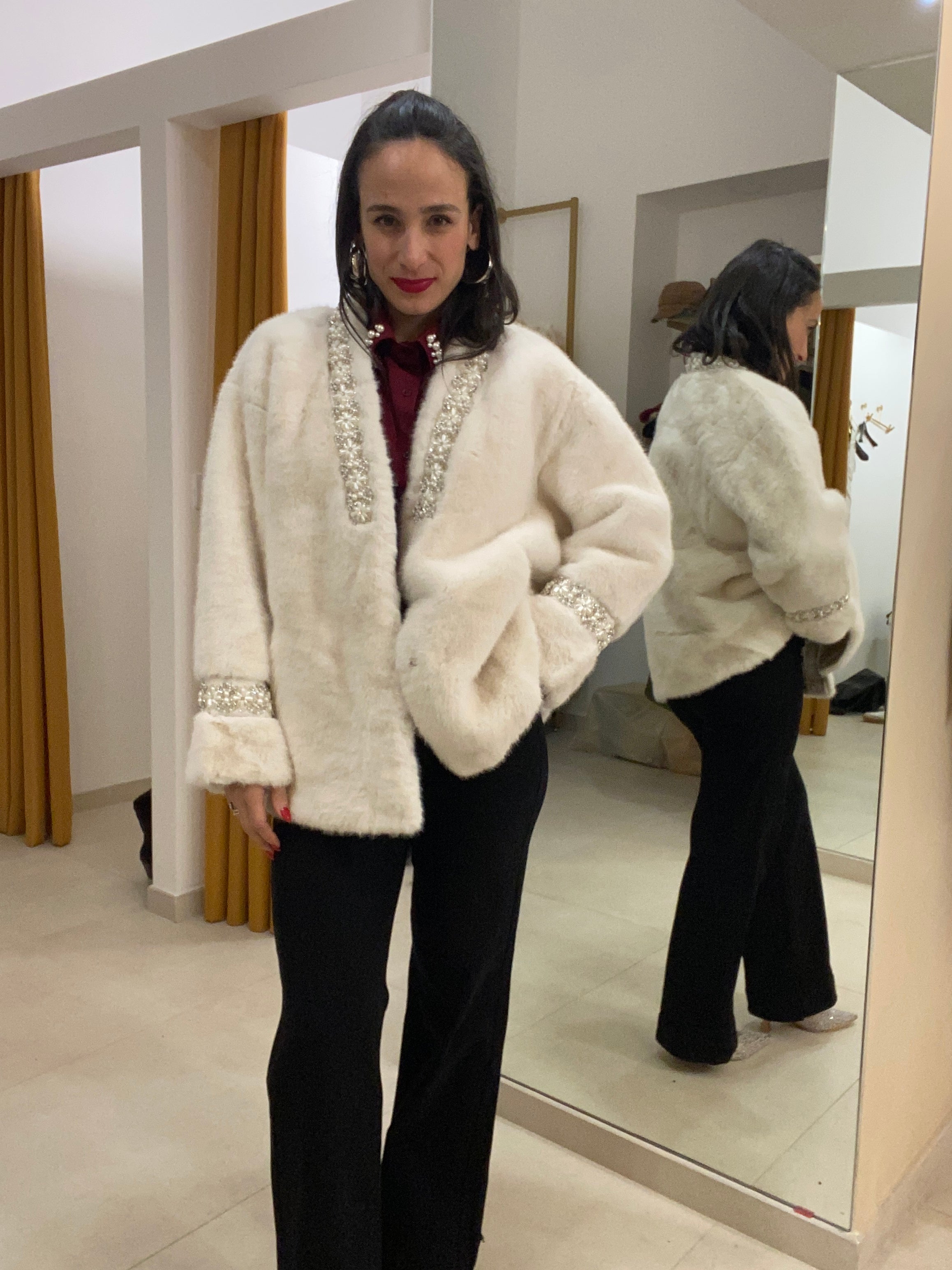 EcoPelliccia kimono bianca