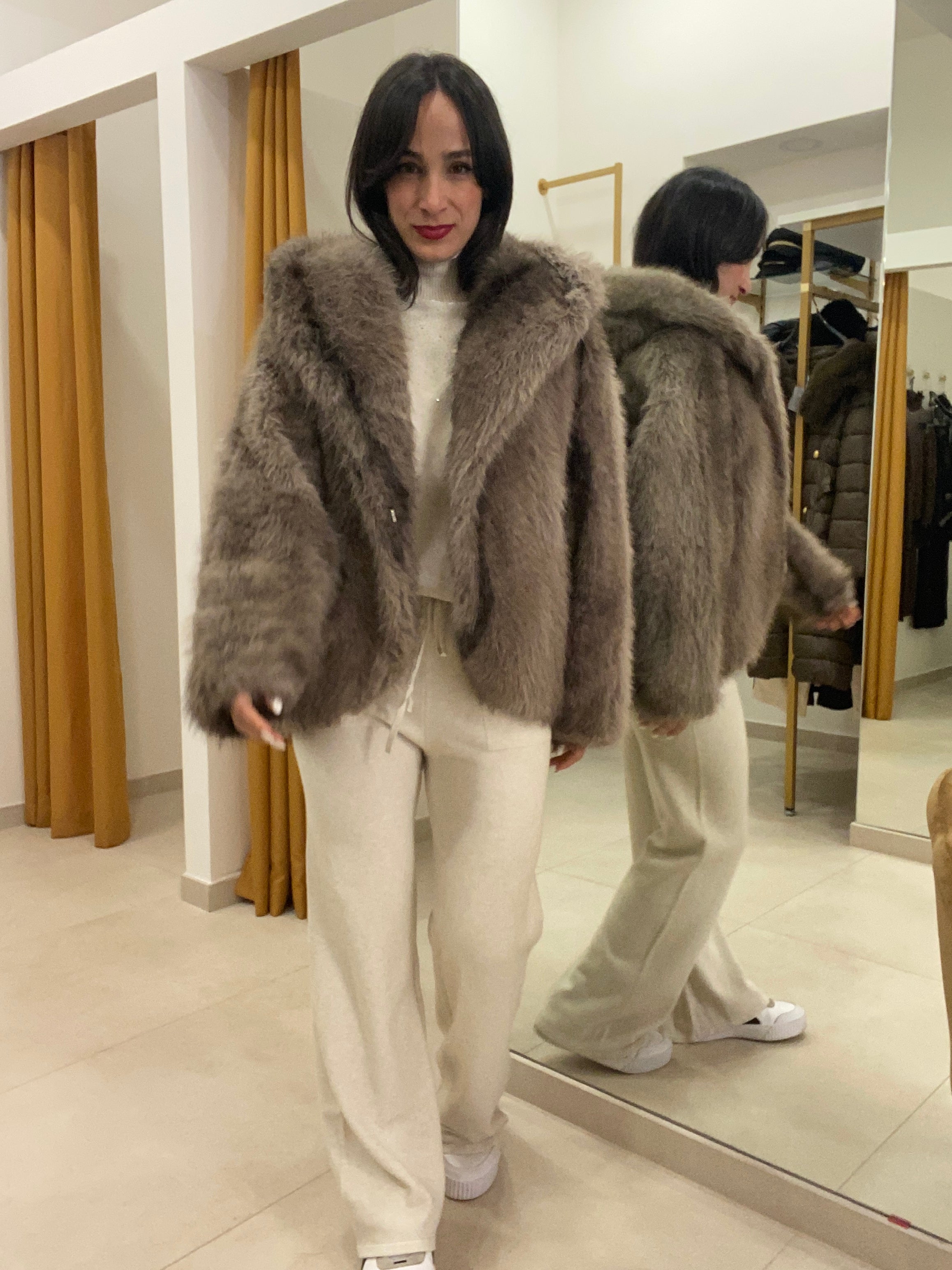 EcoPelliccia cappuccio caffè