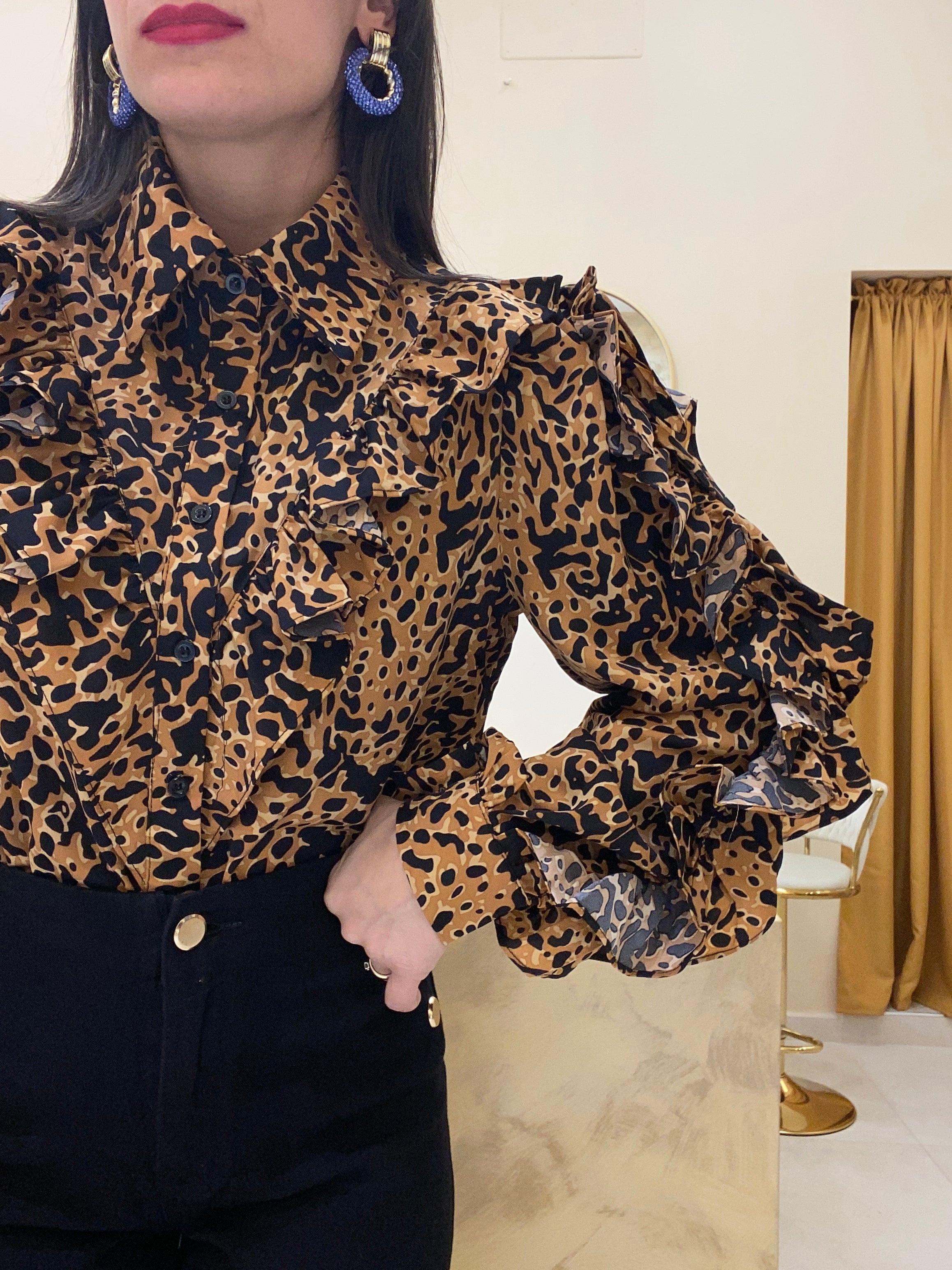 Camicia Animalier&Rouches