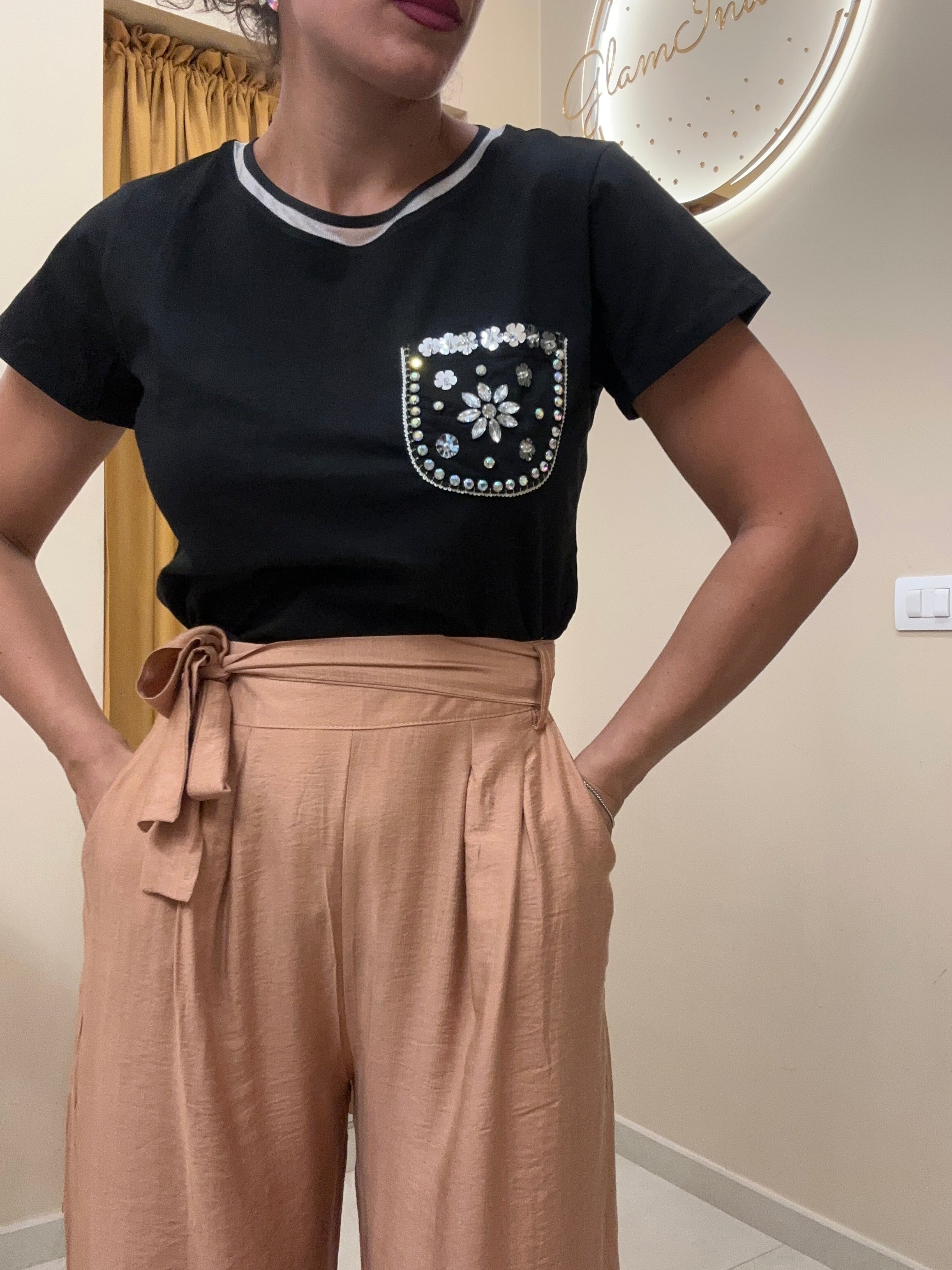 T-shirt taschino brillantini