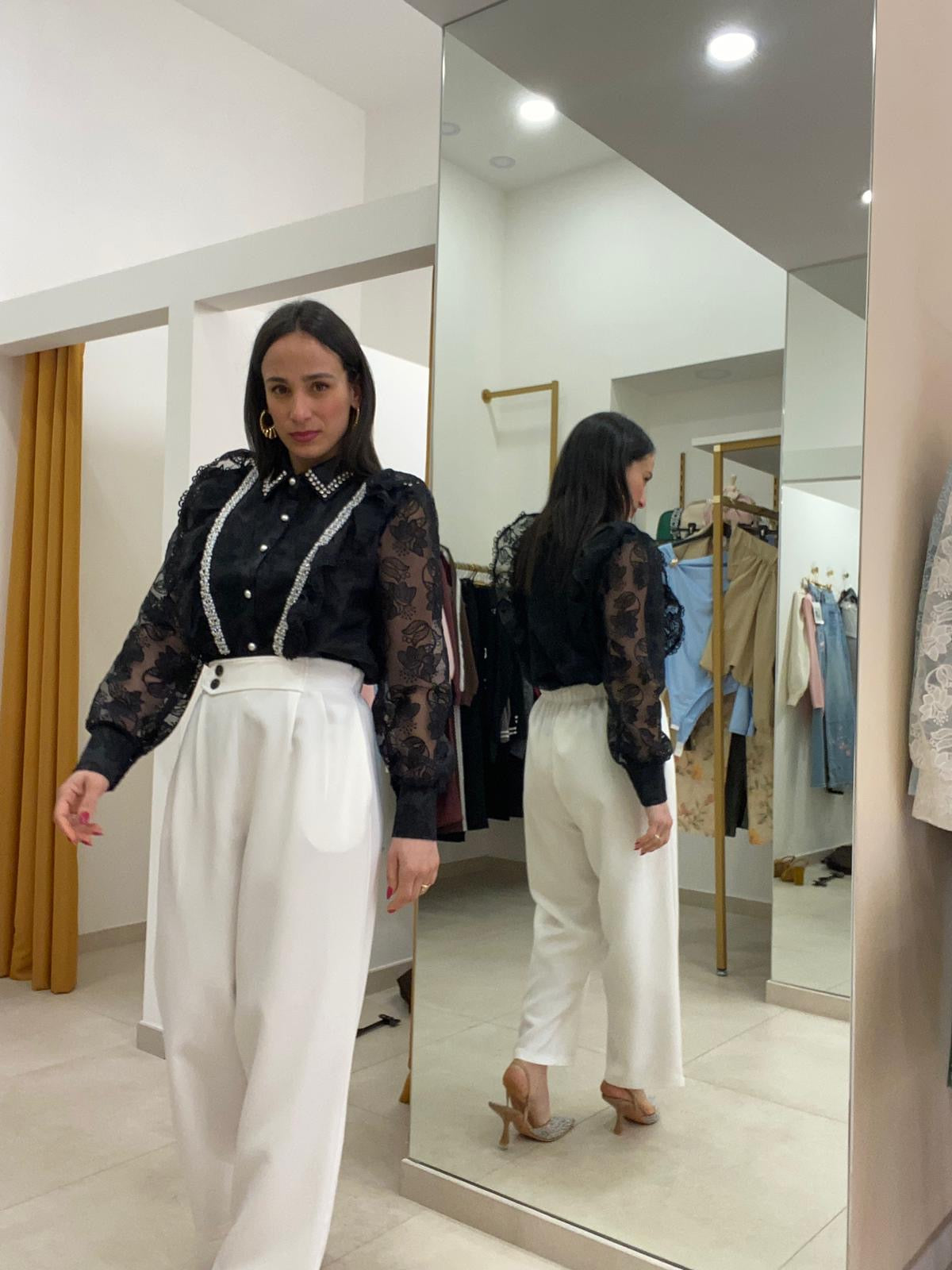 Pantalone doppio bottone spring