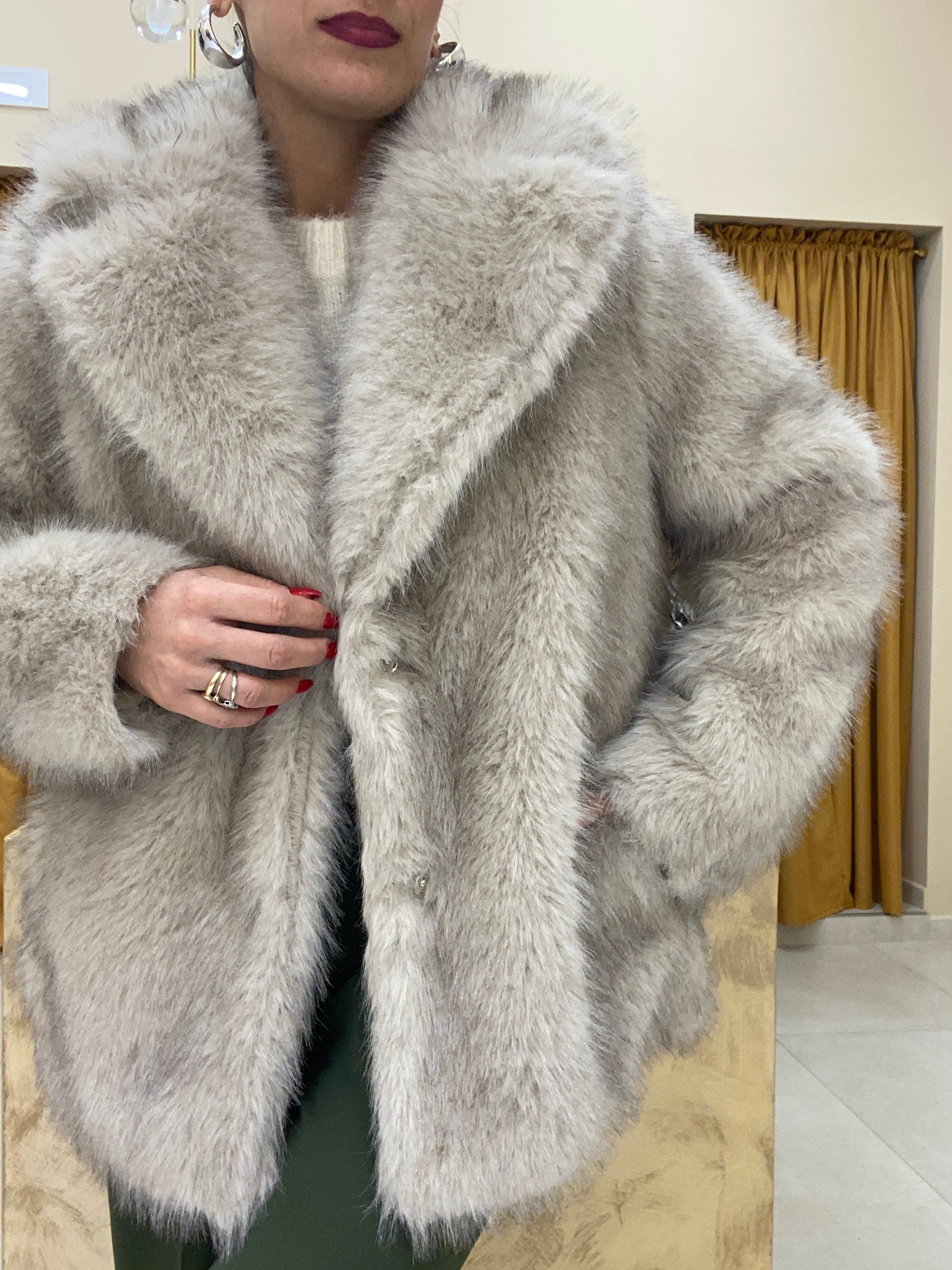 Eco pelliccia BEIGE CHIARO donna delle nevi