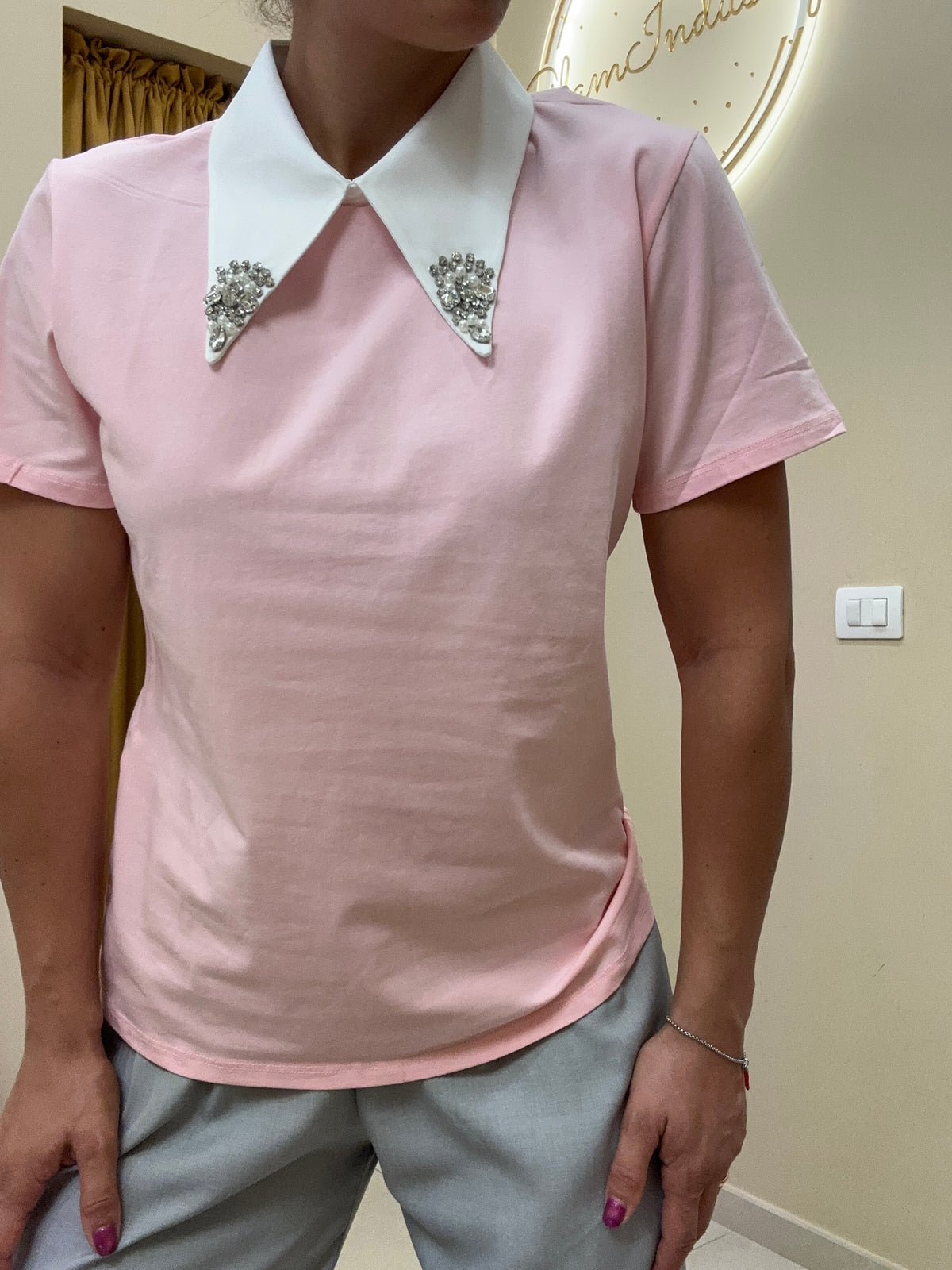 T-shirt colletto YJ159