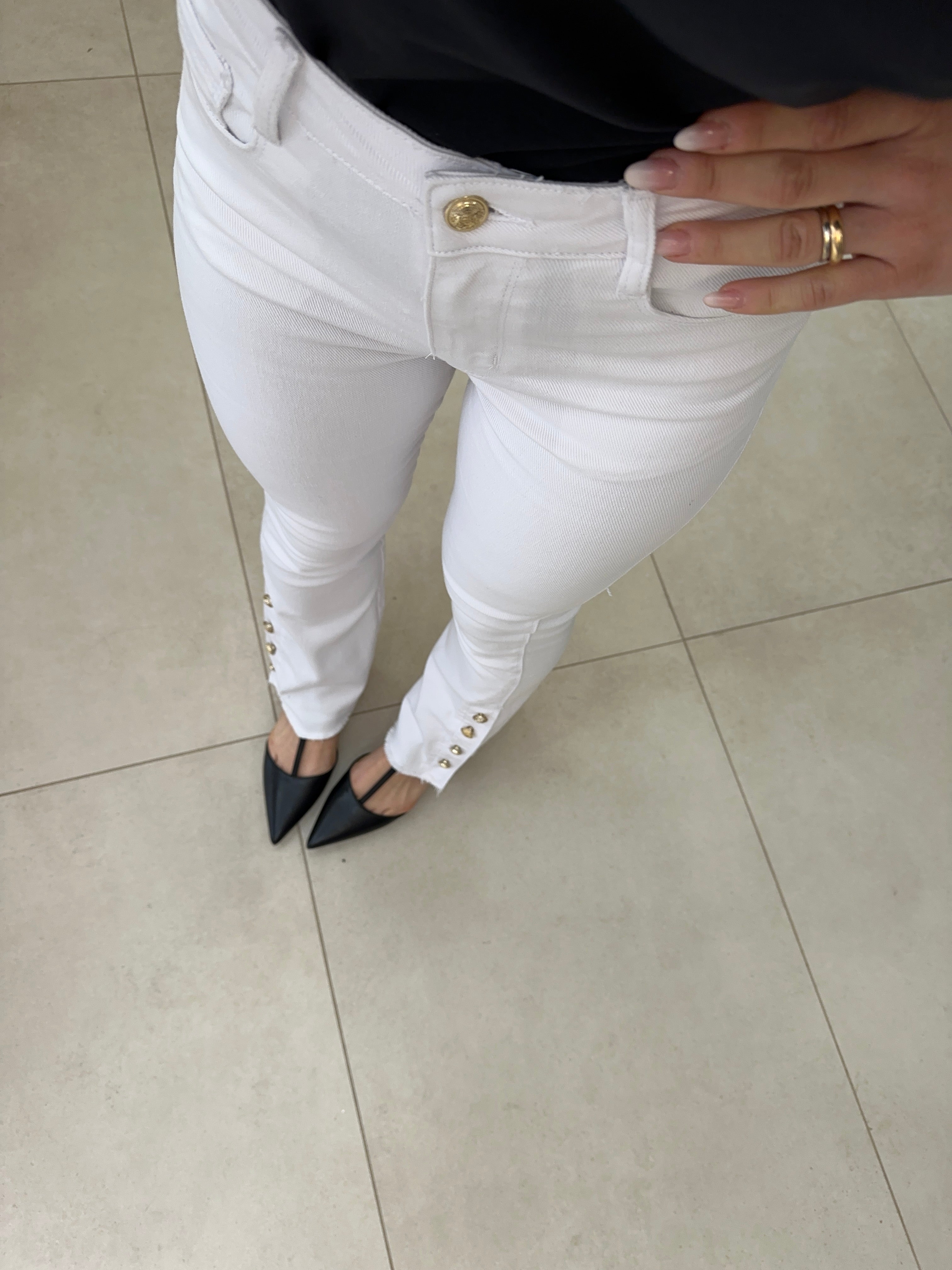 Jeans skinny zampetta white