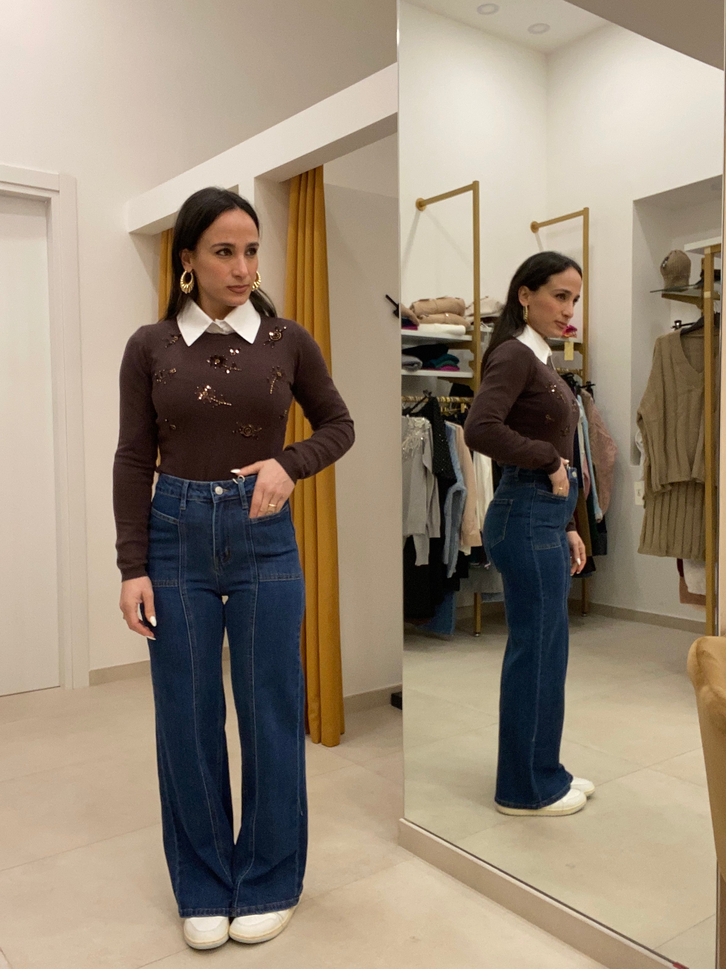 Denim palazzo cuciture