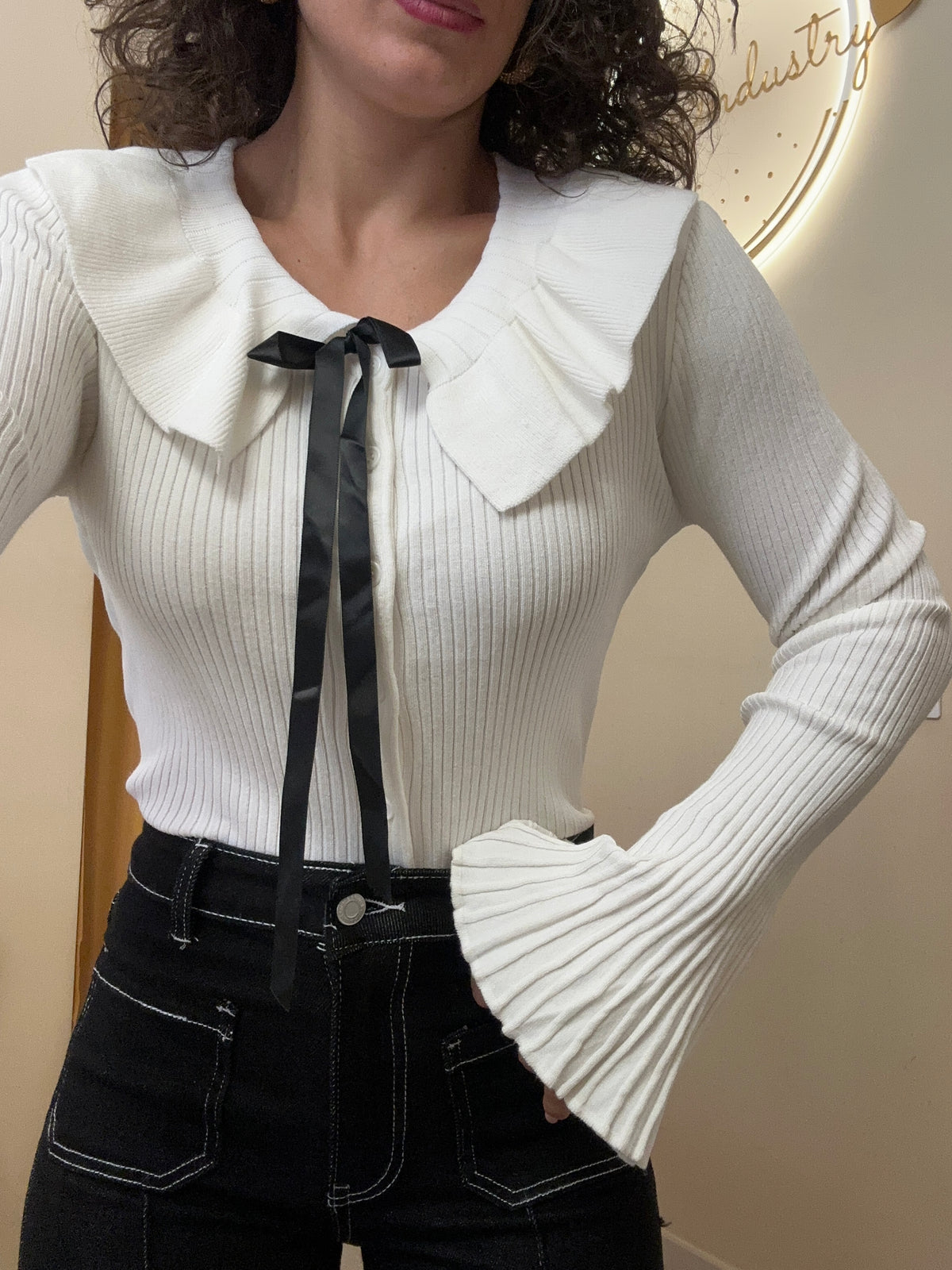 Cardigan rouches