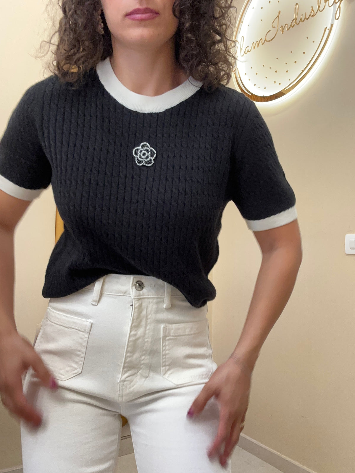Maglia traccia e fiore