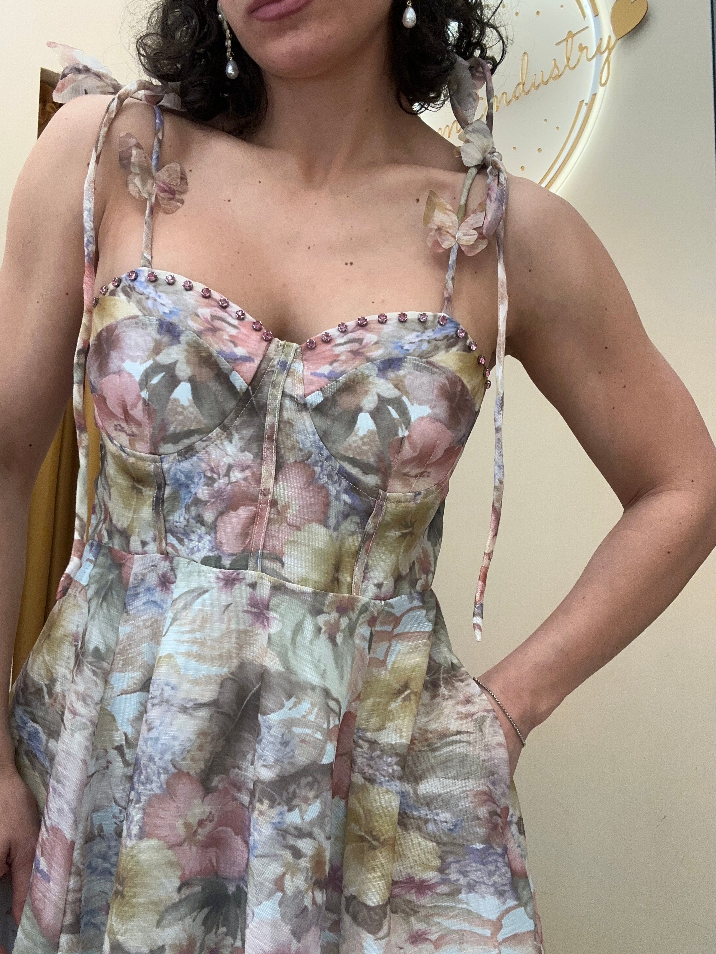 Abito farfalle e fiori CeLESTE