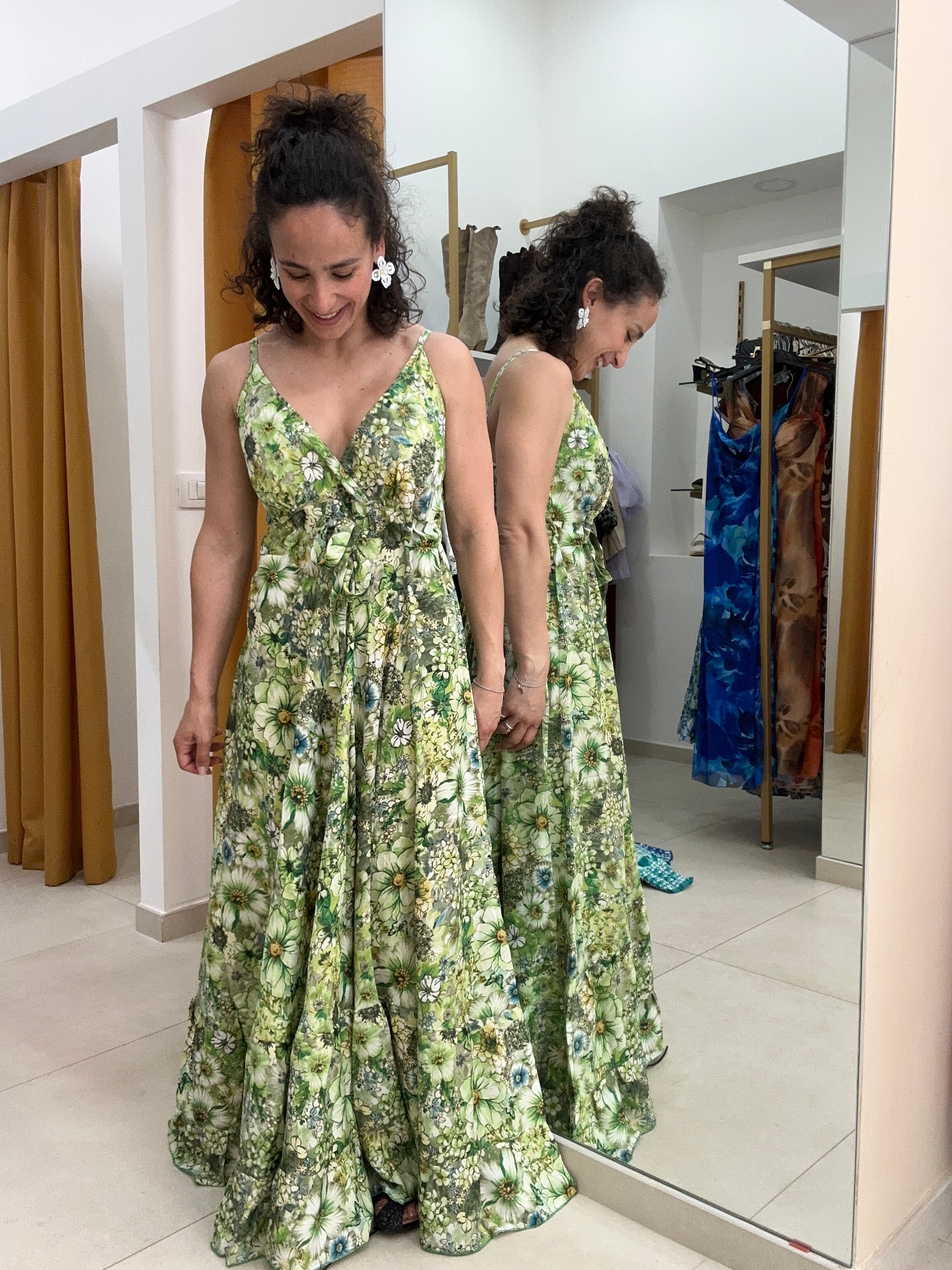 Abito India incrocio VERDE CH209